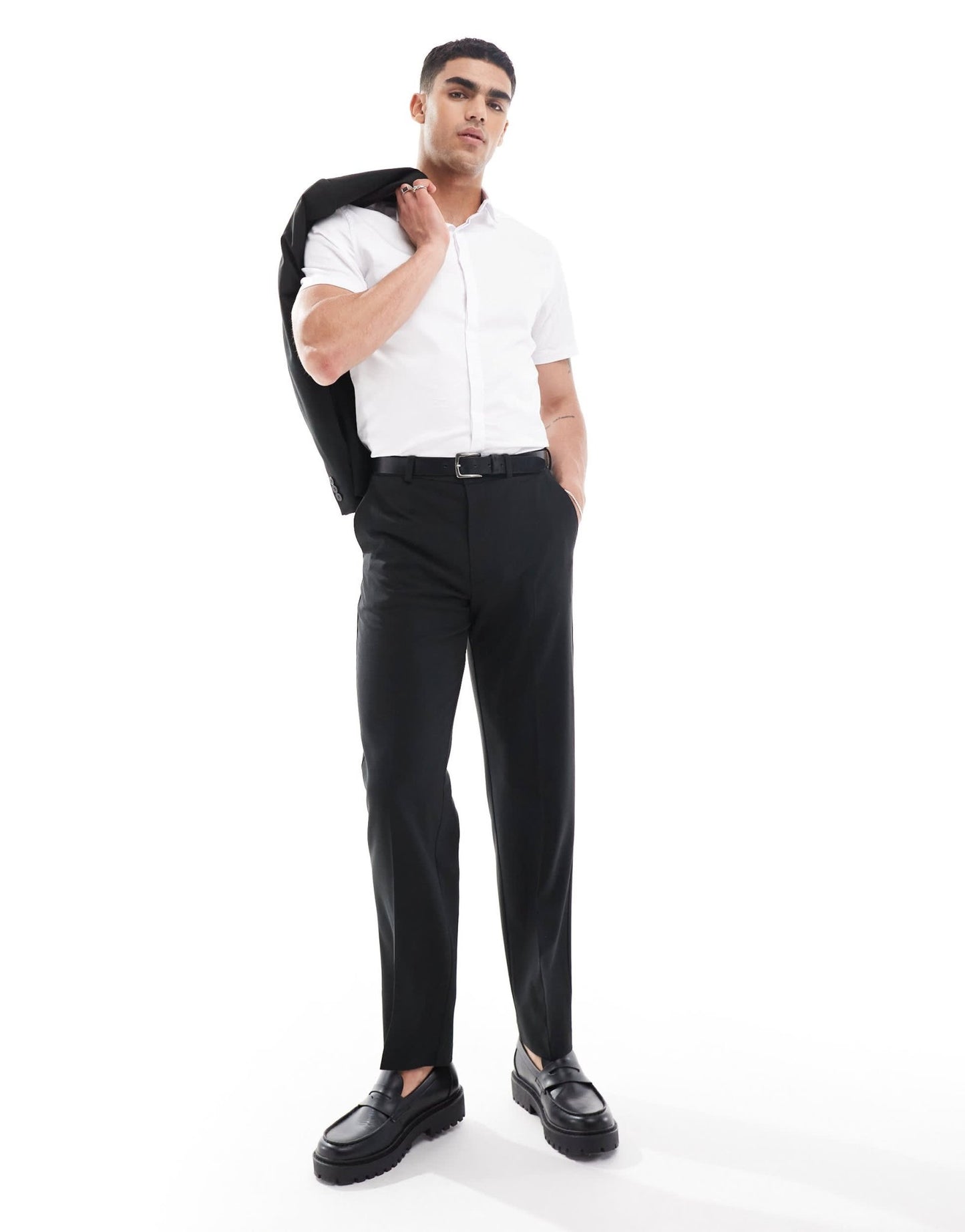 ASOS DESIGN slim sateen short sleeve shirt in white - ASOS Sample Sale EU Store