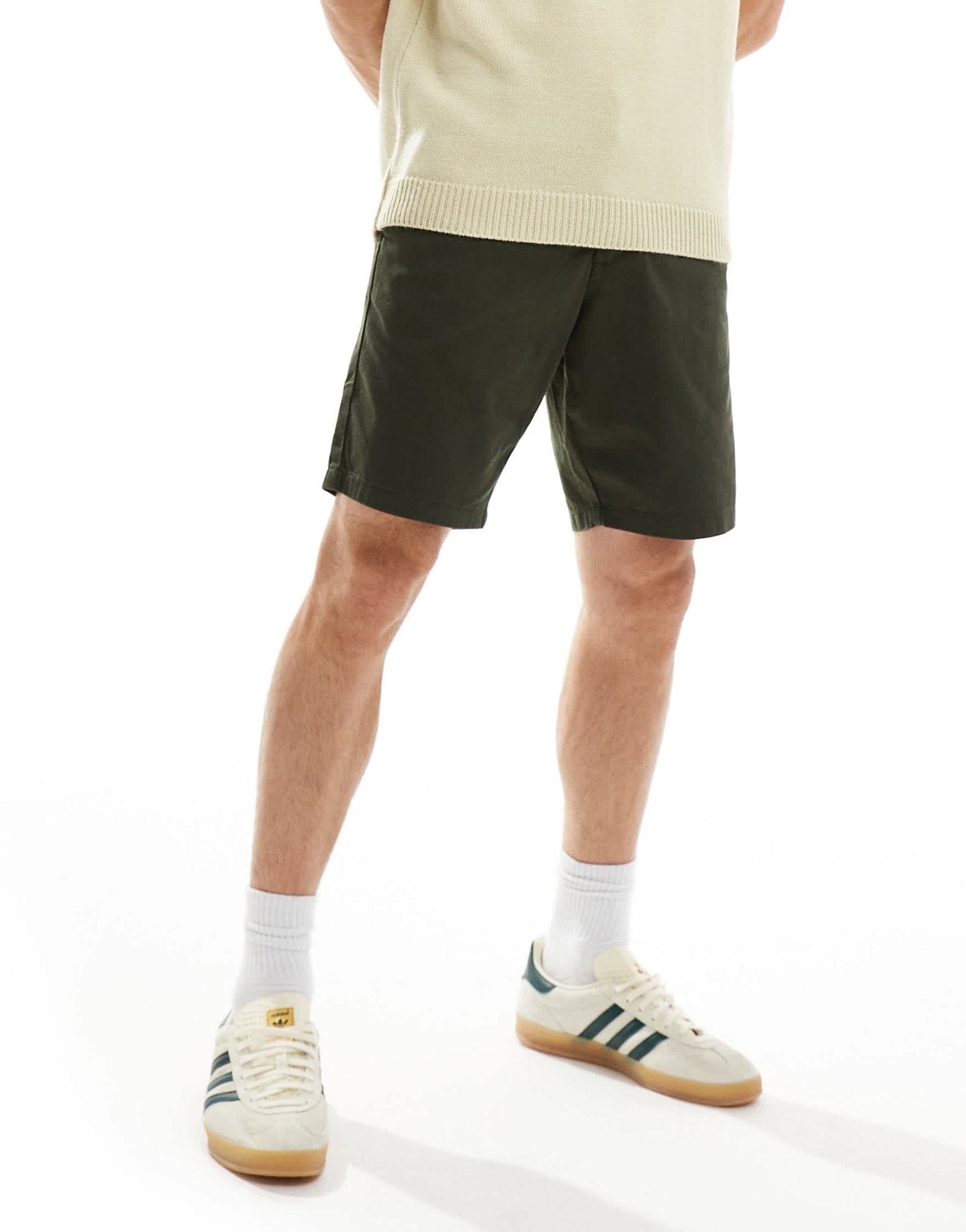ASOS DESIGN slim stretch chino shorts in khaki - ASOS Sample Sale EU Store