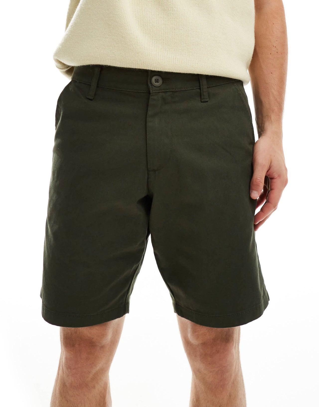 ASOS DESIGN slim stretch chino shorts in khaki - ASOS Sample Sale EU Store