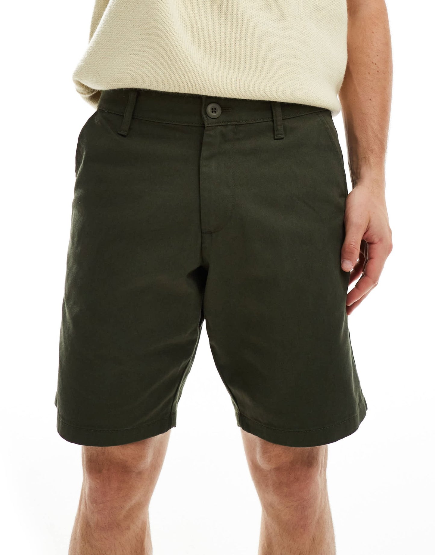 ASOS DESIGN slim stretch chino shorts in khaki - ASOS Sample Sale EU Store