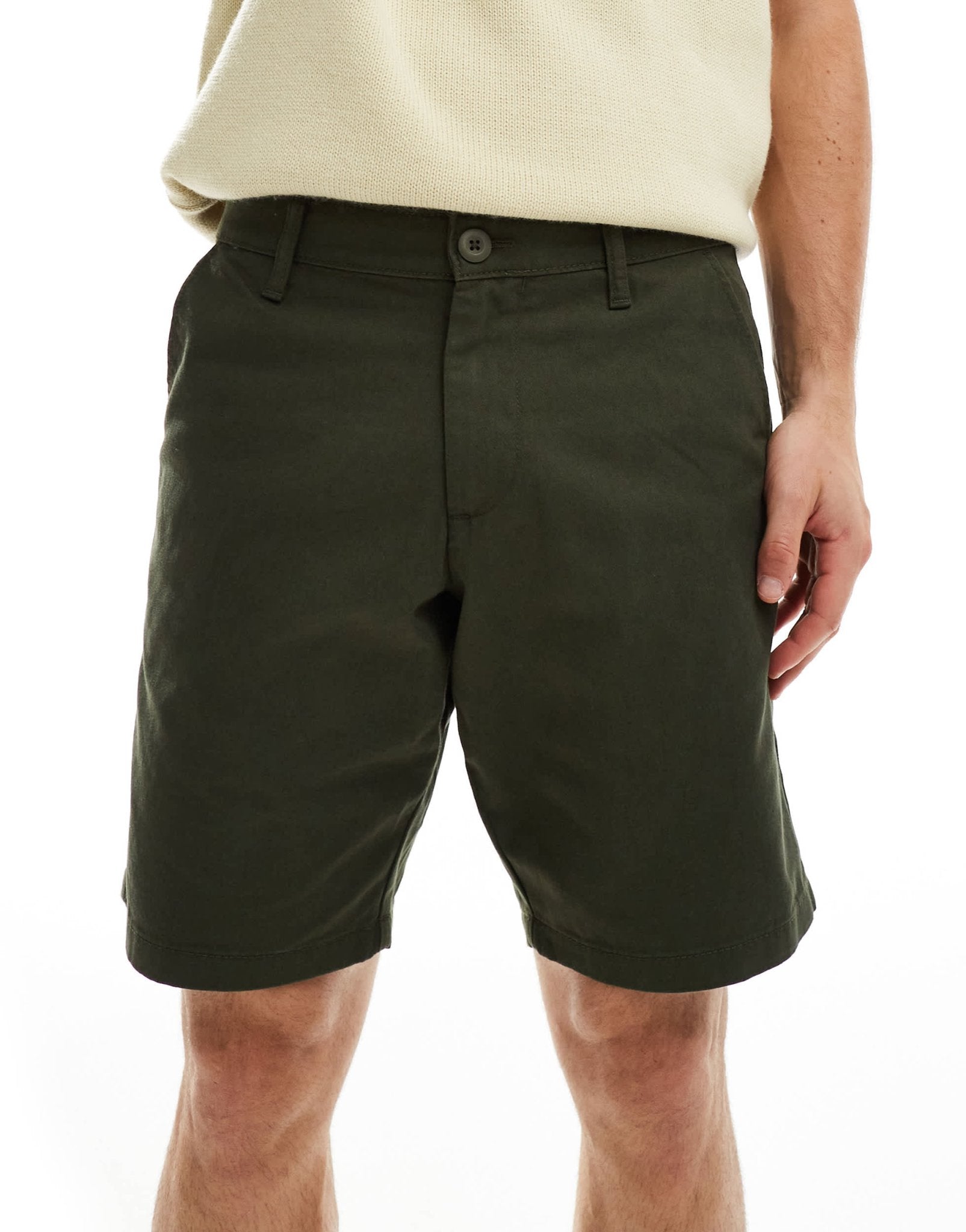ASOS DESIGN slim stretch chino shorts in khaki - ASOS Sample Sale EU Store