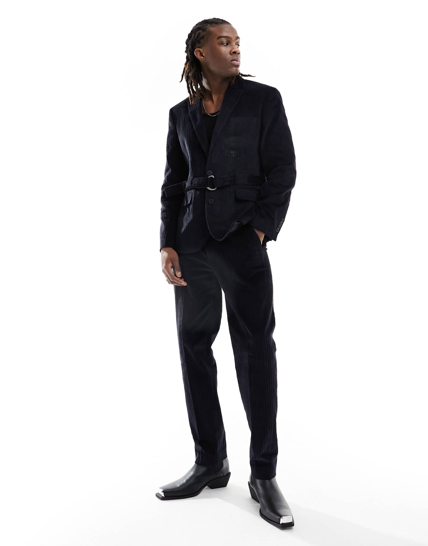 ASOS DESIGN slim suit jacket in black cord - ASOS Sample Sale EU Store