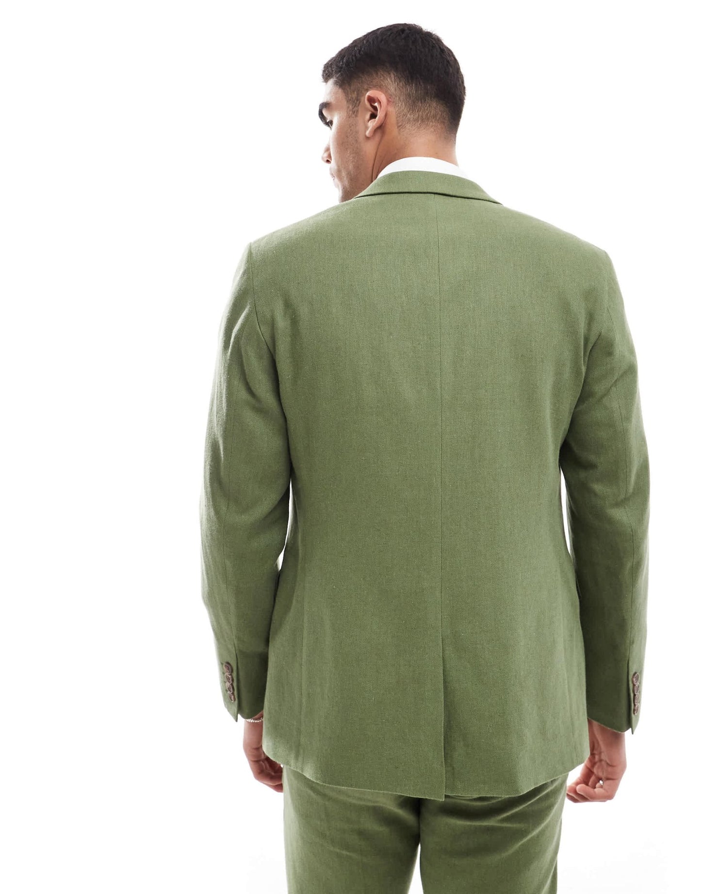 ASOS DESIGN slim suit jacket in dark green herringbone - ASOS Sample Sale EU Store