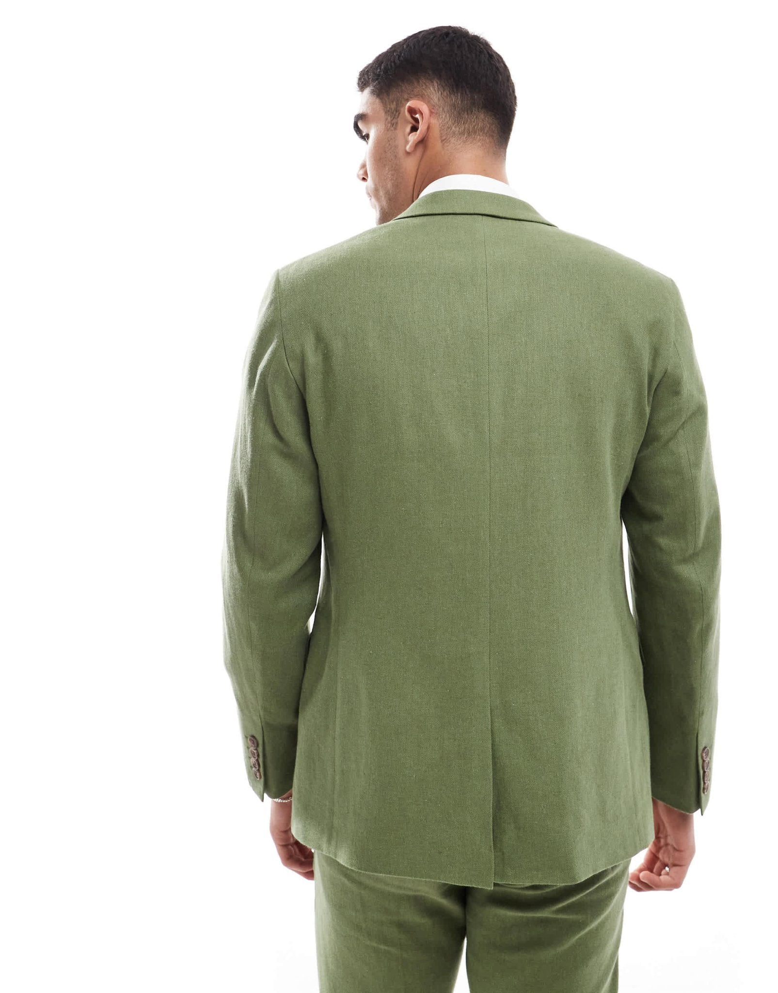 ASOS DESIGN slim suit jacket in dark green herringbone - ASOS Sample Sale EU Store
