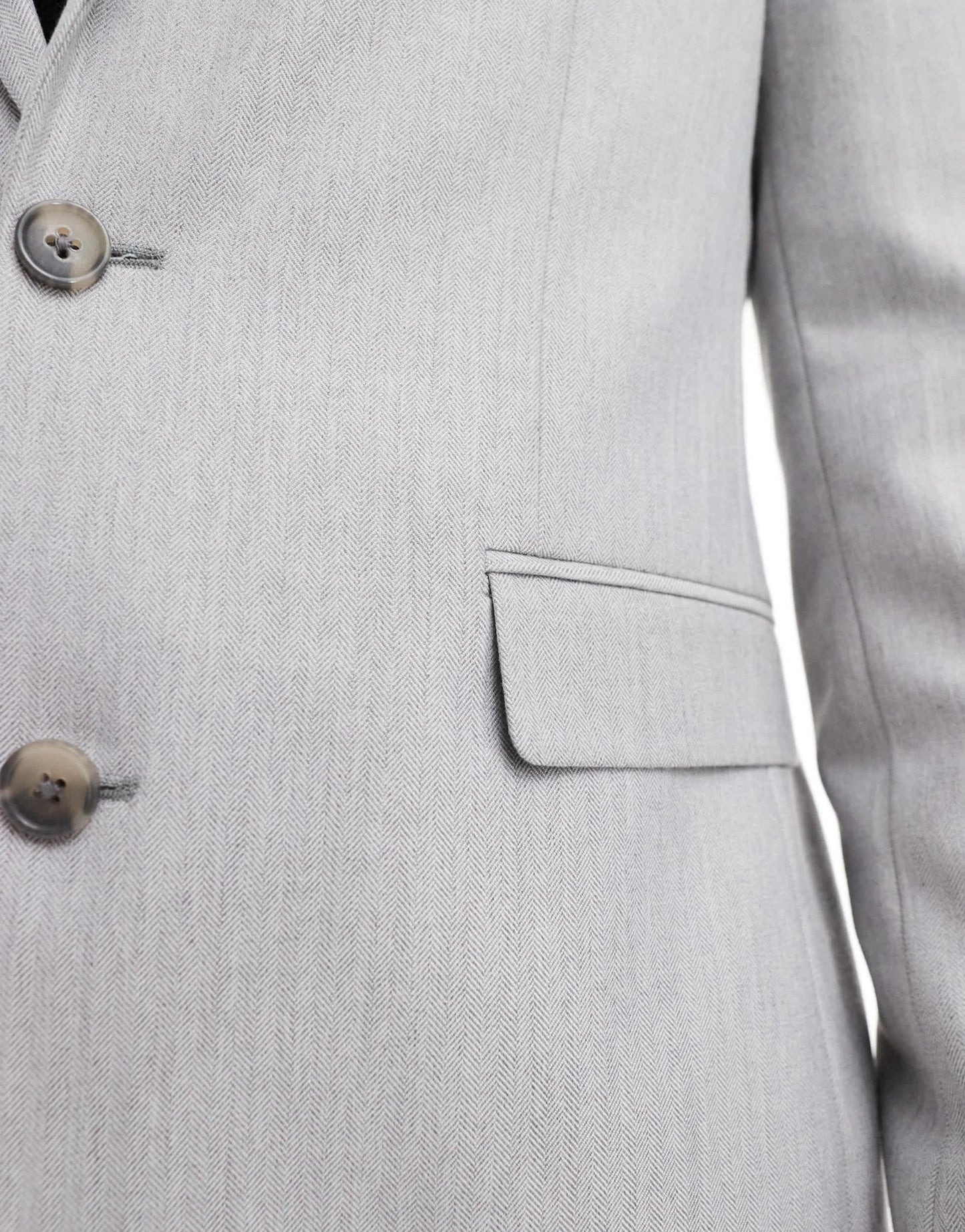 ASOS DESIGN slim suit jacket in grey herringbone - ASOS Sample Sale EU Store