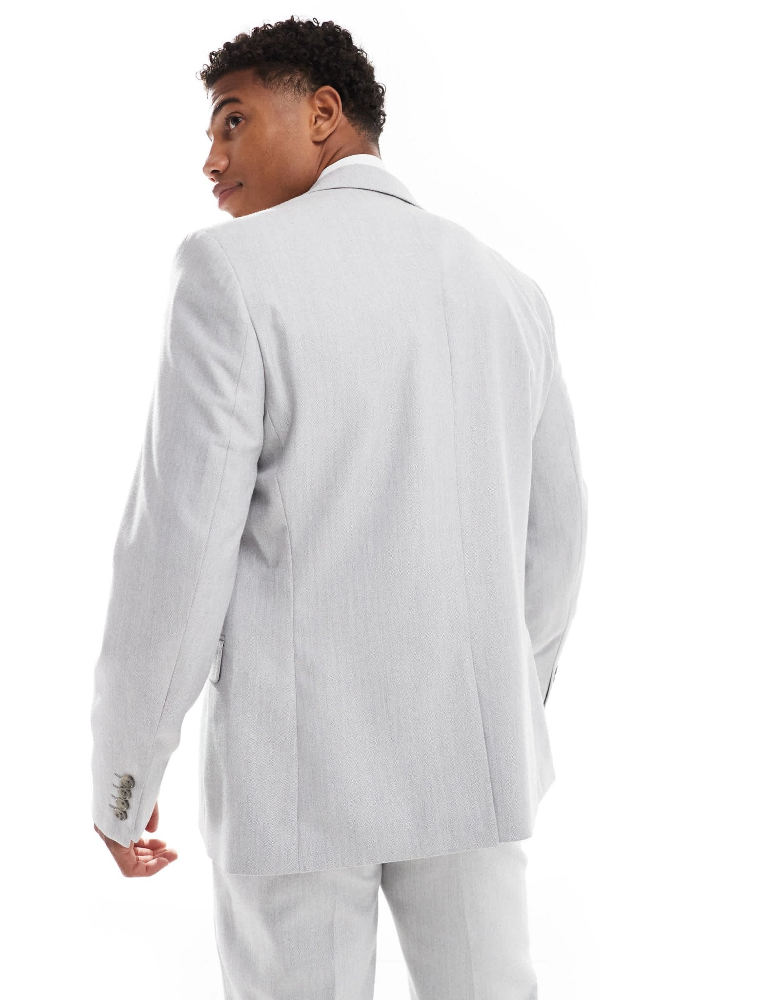 ASOS DESIGN slim suit jacket in grey herringbone - ASOS Sample Sale EU Store