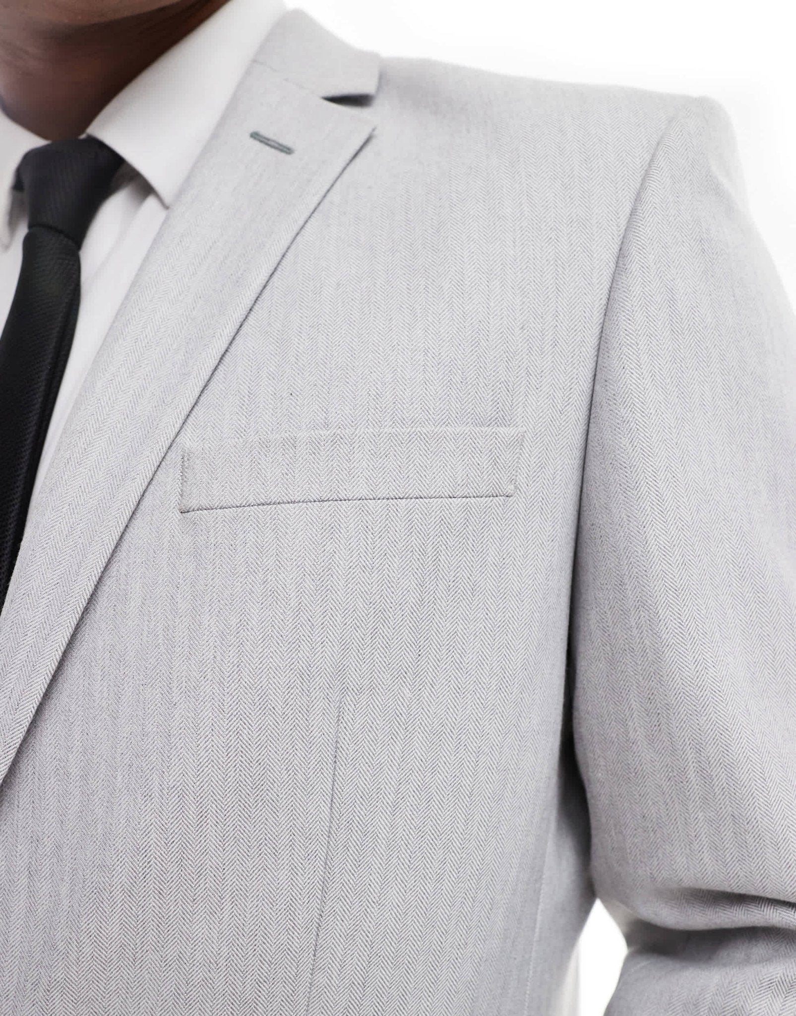 ASOS DESIGN slim suit jacket in grey herringbone - ASOS Sample Sale EU Store