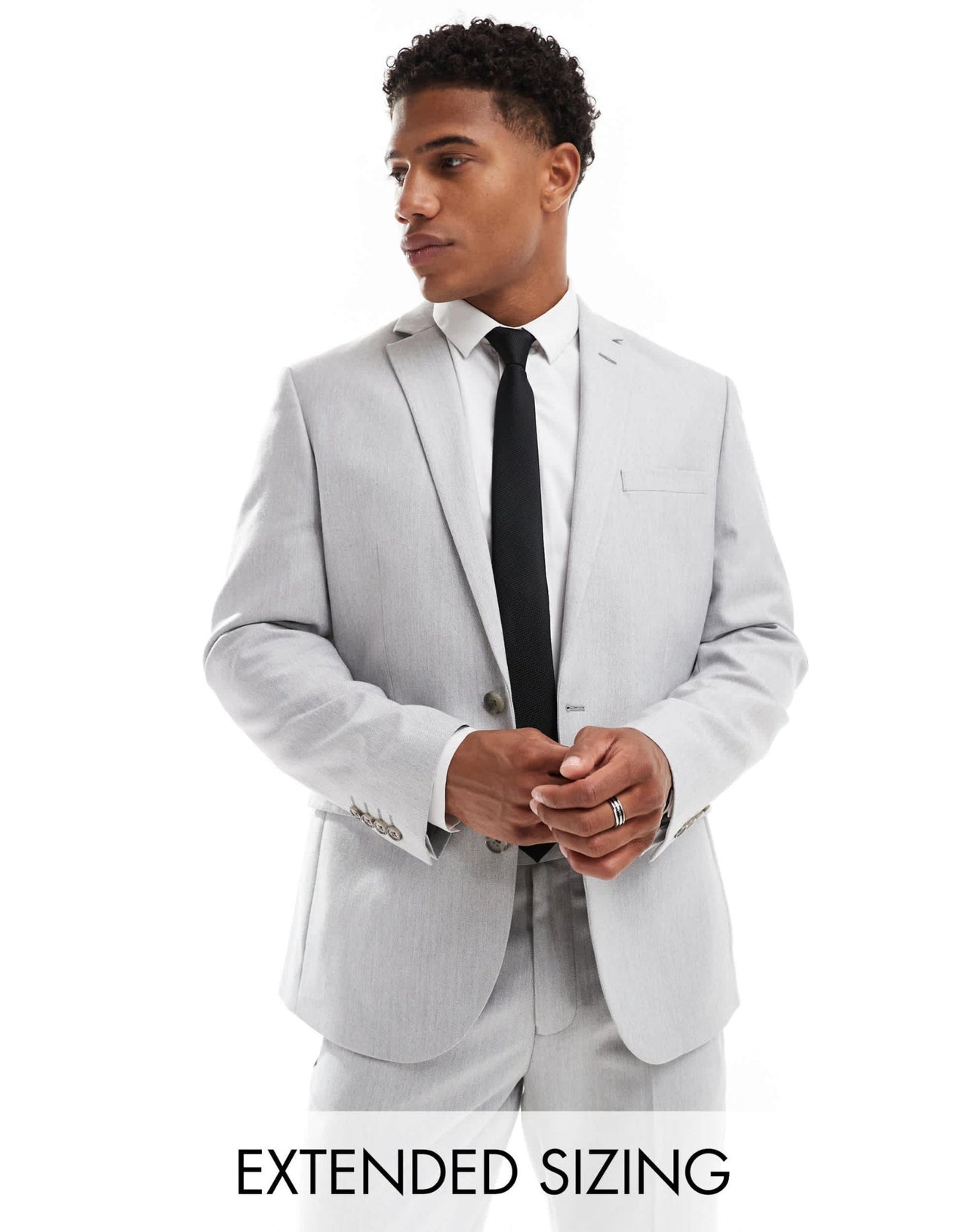 ASOS DESIGN slim suit jacket in grey herringbone - ASOS Sample Sale EU Store