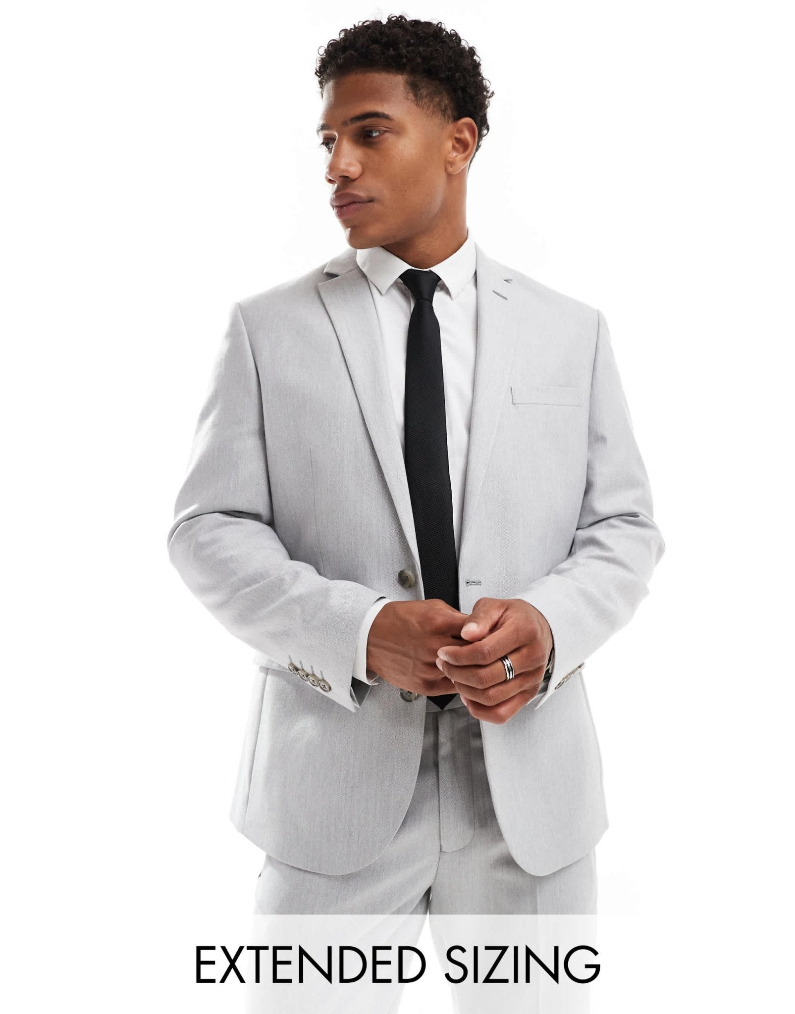 ASOS DESIGN slim suit jacket in grey herringbone - ASOS Sample Sale EU Store