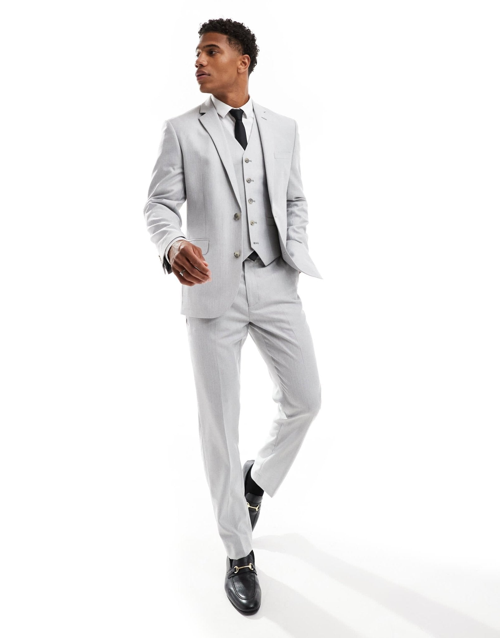 ASOS DESIGN slim suit jacket in grey herringbone - ASOS Sample Sale EU Store