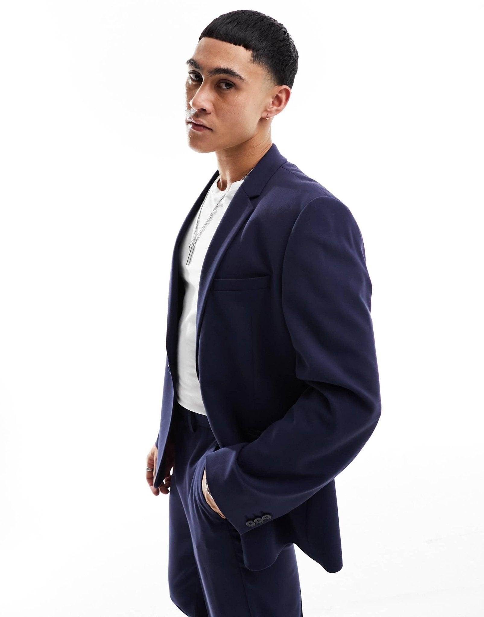 ASOS DESIGN slim suit jacket in navy - ASOS Sample Sale EU Store