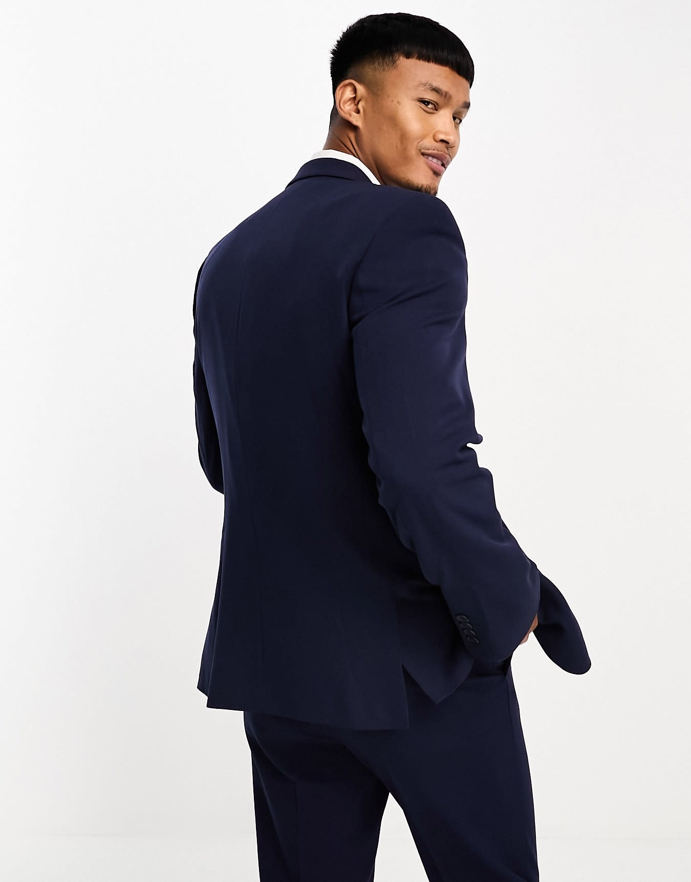 ASOS DESIGN slim suit jacket in navy - ASOS Sample Sale EU Store