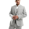Veste de costume slim en mélange laine ASOS DESIGN texture gris clair
