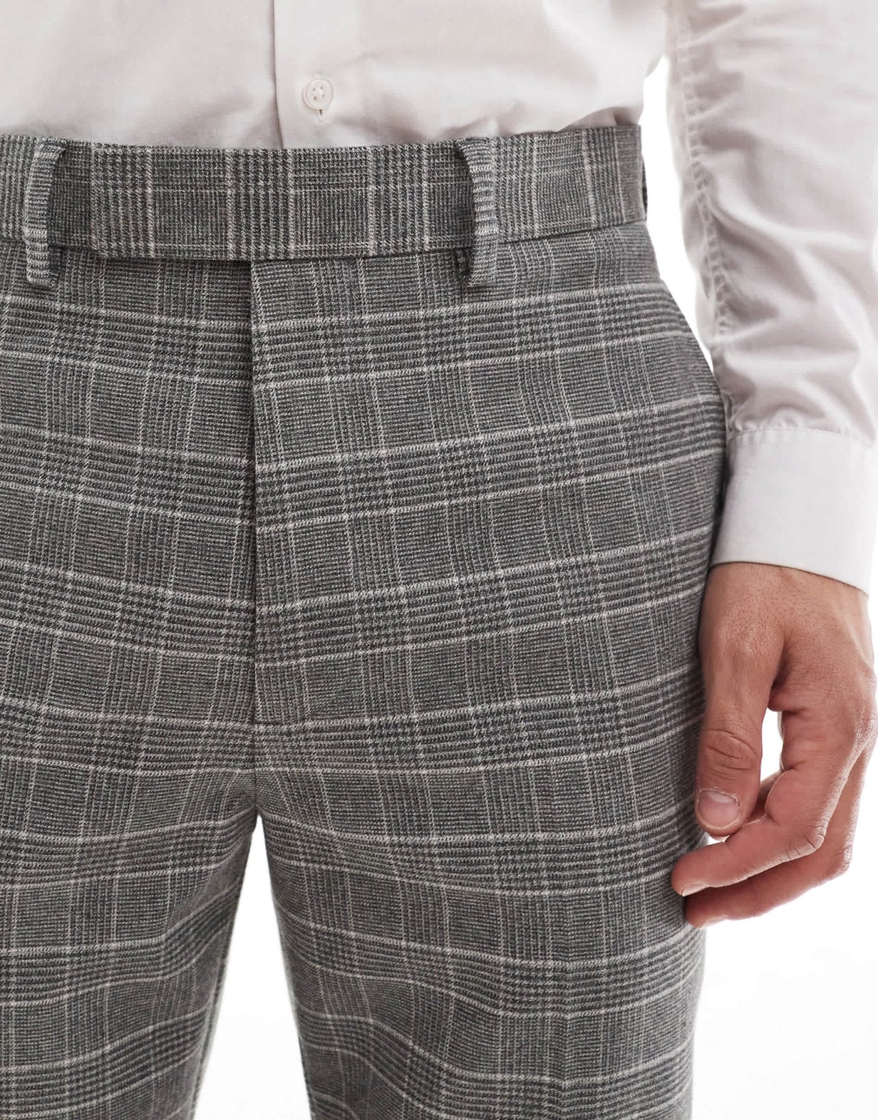 ASOS DESIGN slim suit trousers in brushed charcoal check - ASOS Sample Sale EU Store