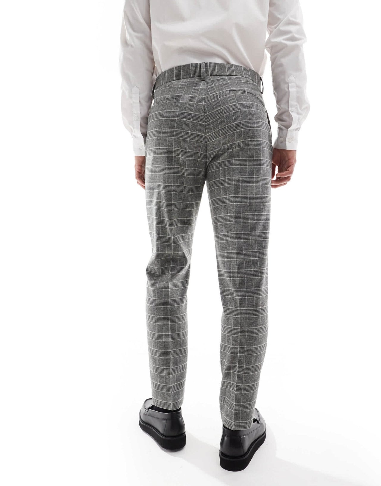 ASOS DESIGN slim suit trousers in brushed charcoal check - ASOS Sample Sale EU Store