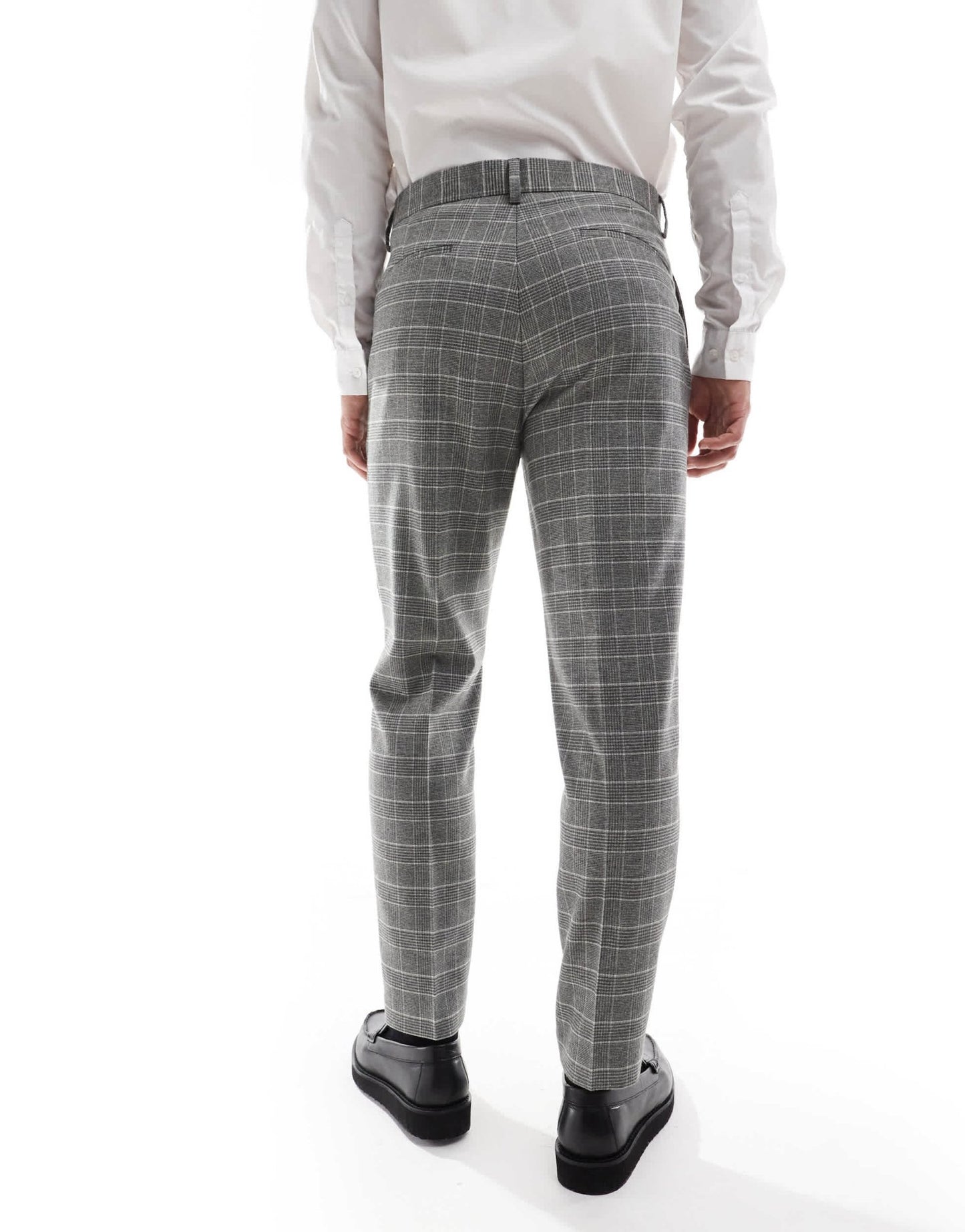ASOS DESIGN slim suit trousers in brushed charcoal check - ASOS Sample Sale EU Store