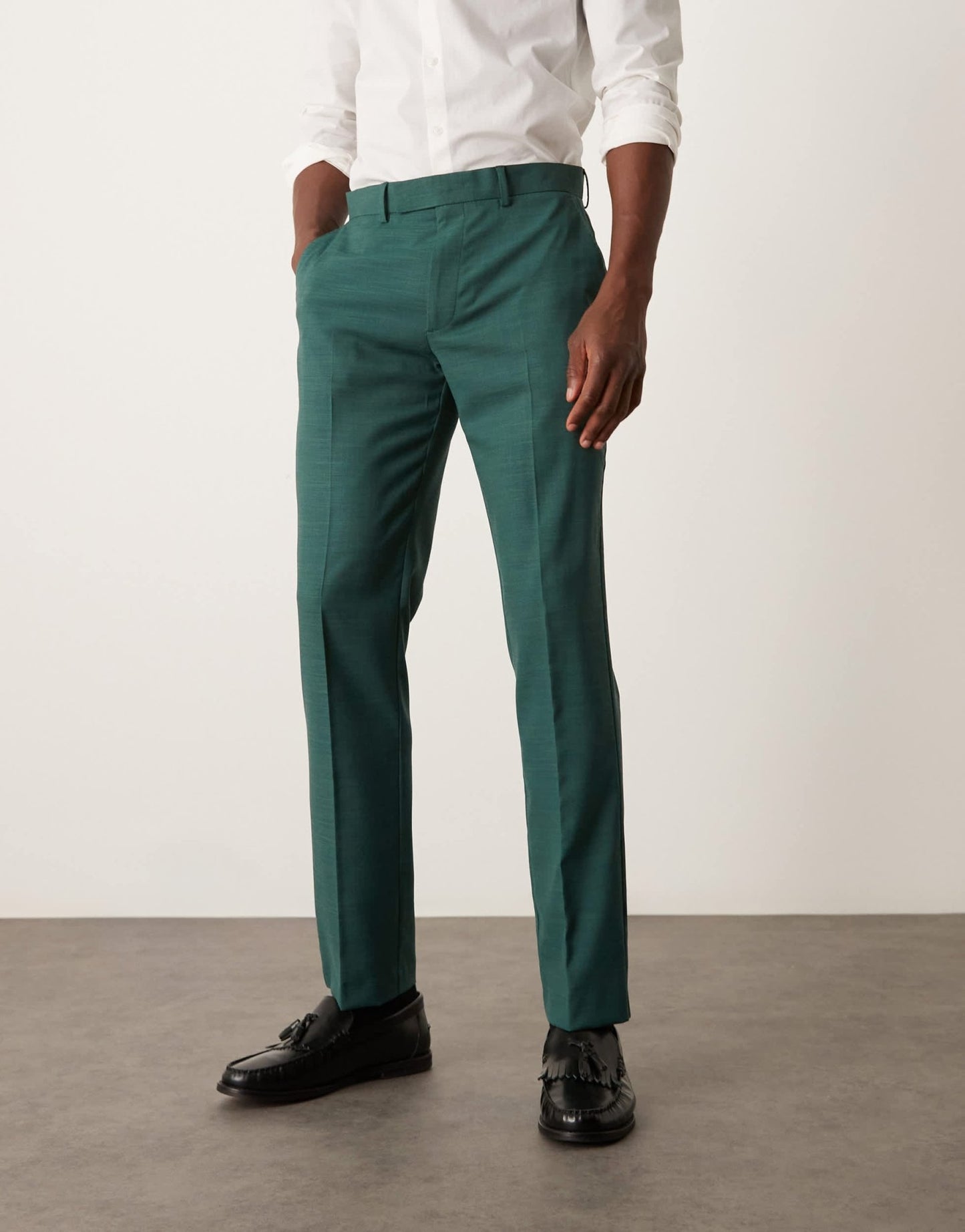 ASOS DESIGN slim suit trousers in green crosshatch - ASOS Sample Sale EU Store