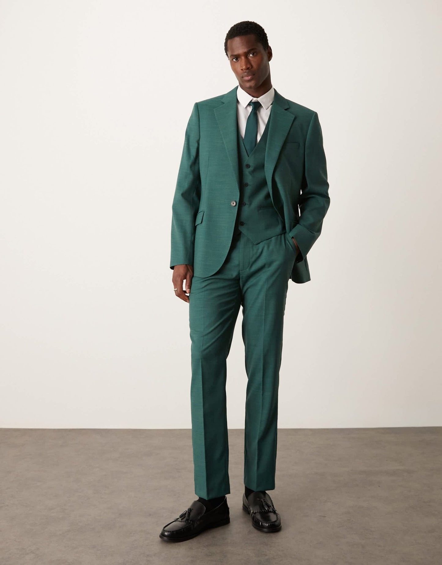 ASOS DESIGN slim suit trousers in green crosshatch - ASOS Sample Sale EU Store