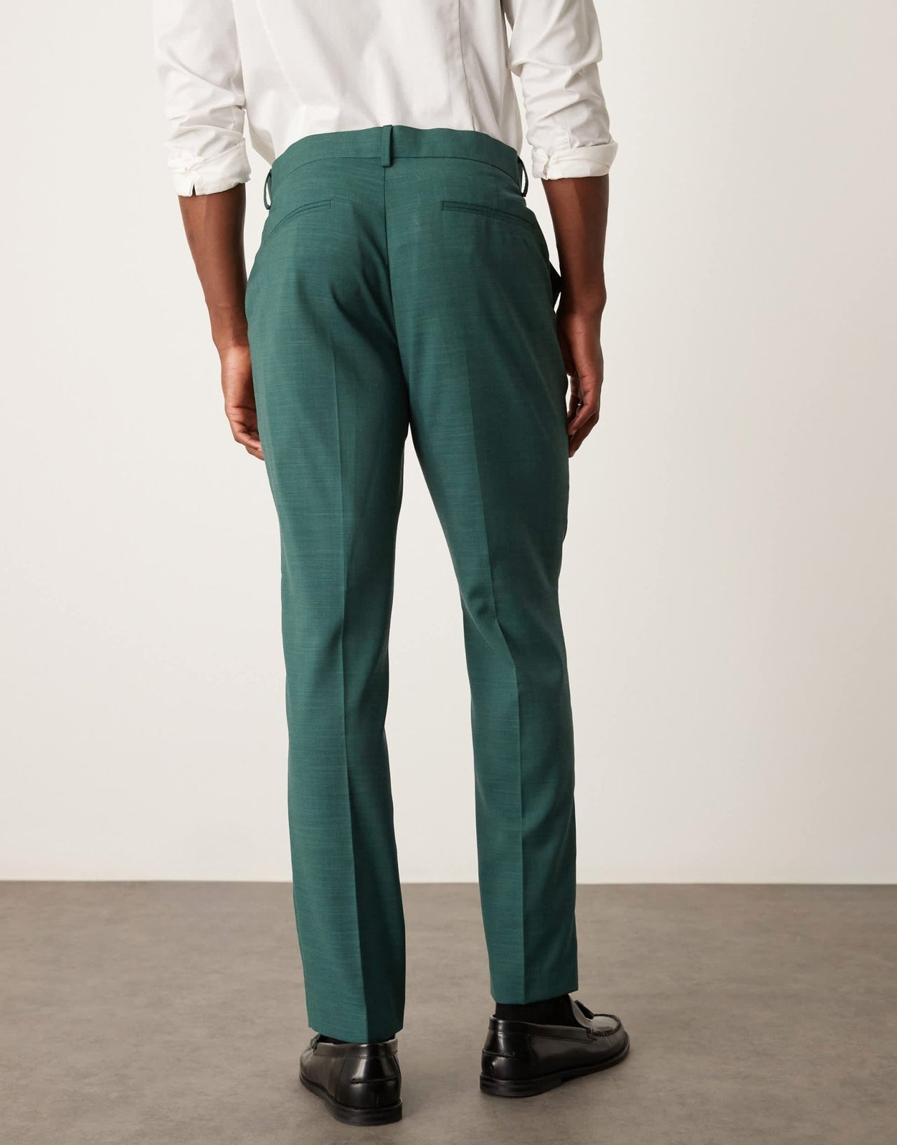 ASOS DESIGN slim suit trousers in green crosshatch - ASOS Sample Sale EU Store