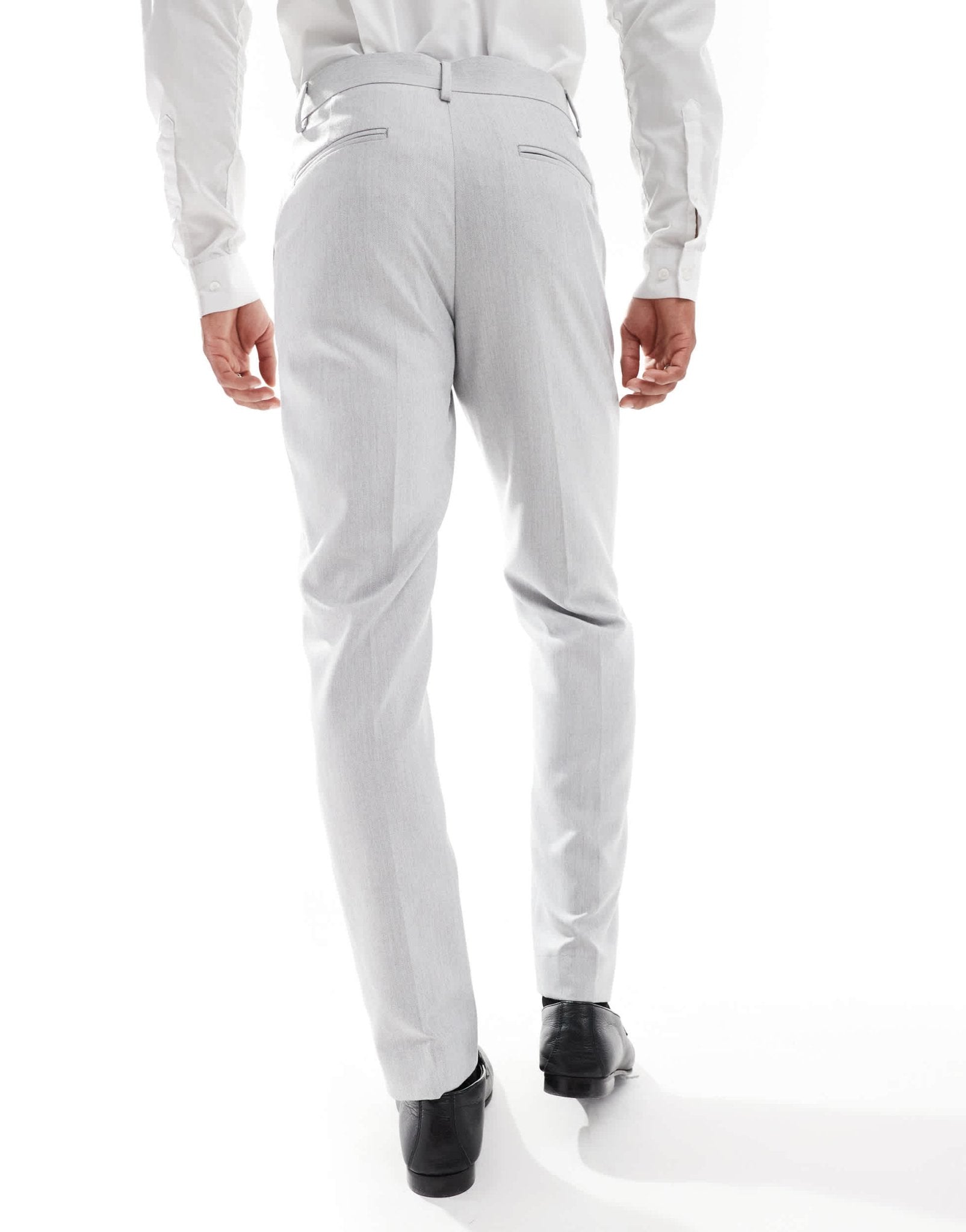 ASOS DESIGN slim suit trousers in grey herringbone - ASOS Sample Sale EU Store