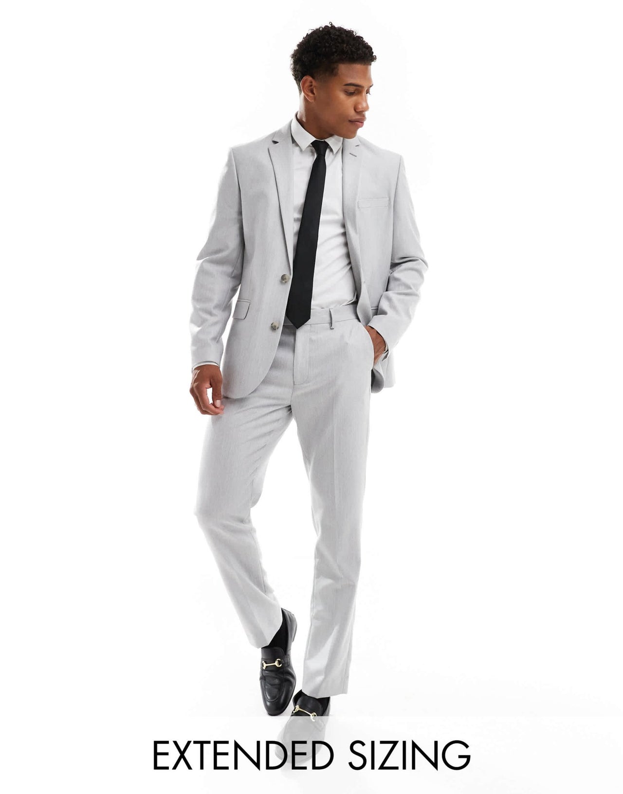 ASOS DESIGN slim suit trousers in grey herringbone - ASOS Sample Sale EU Store