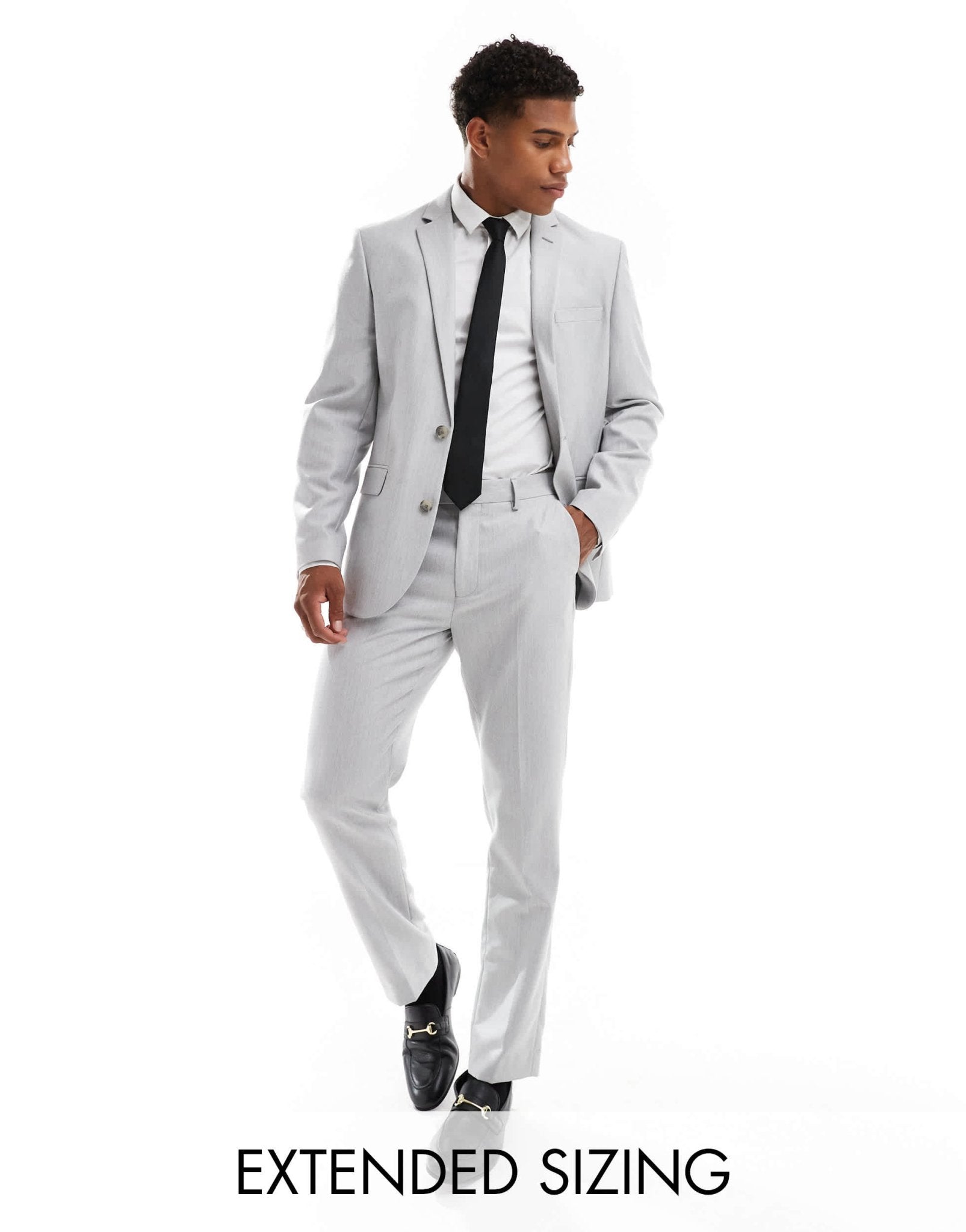 ASOS DESIGN slim suit trousers in grey herringbone - ASOS Sample Sale EU Store