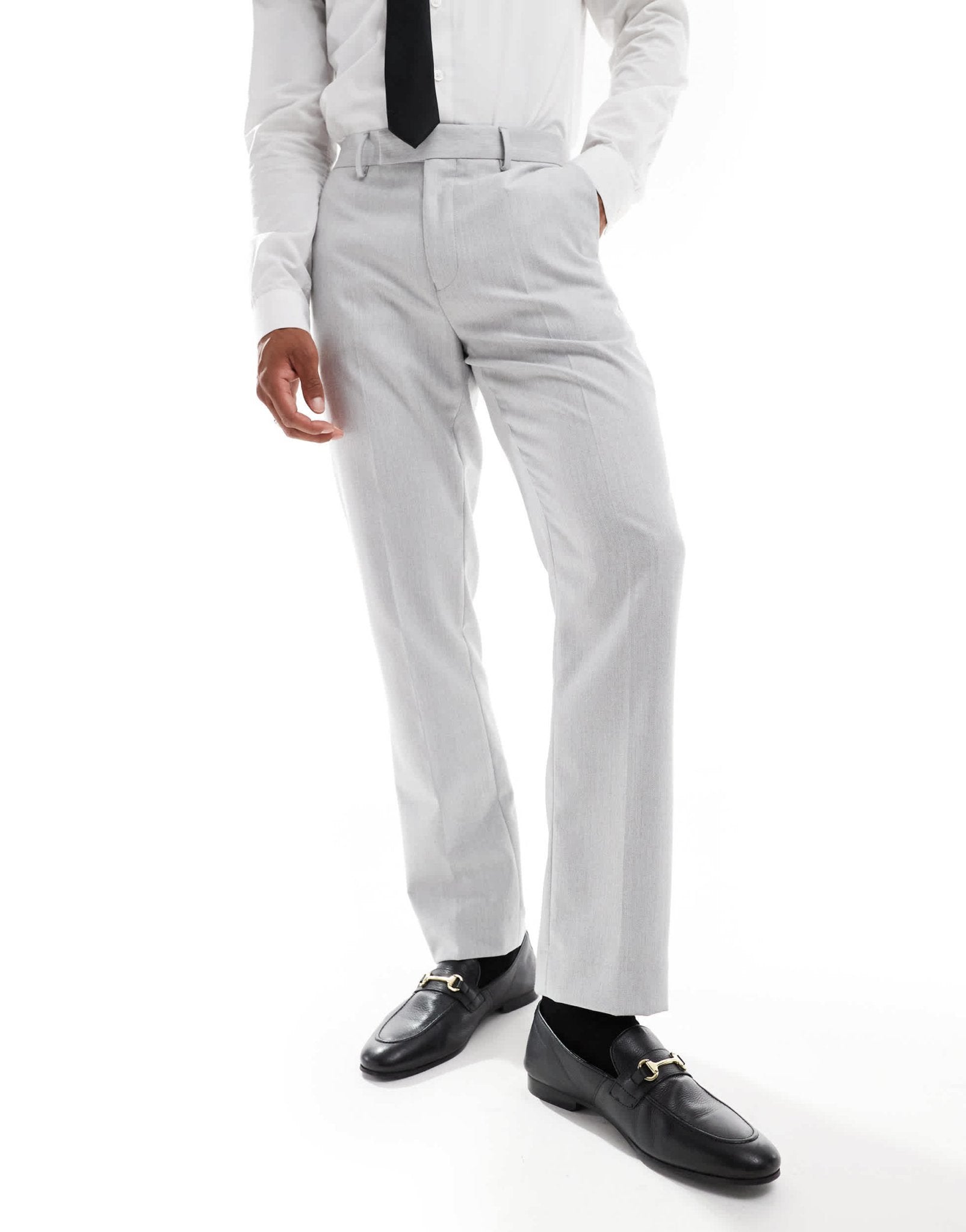 ASOS DESIGN slim suit trousers in grey herringbone - ASOS Sample Sale EU Store