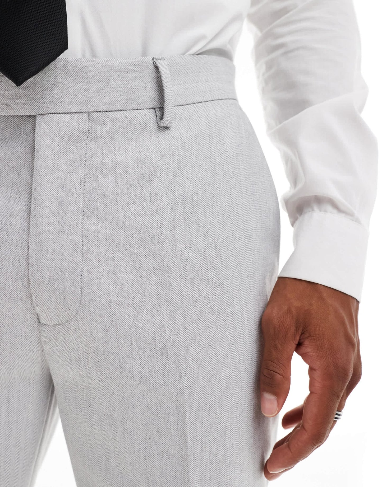 ASOS DESIGN slim suit trousers in grey herringbone - ASOS Sample Sale EU Store
