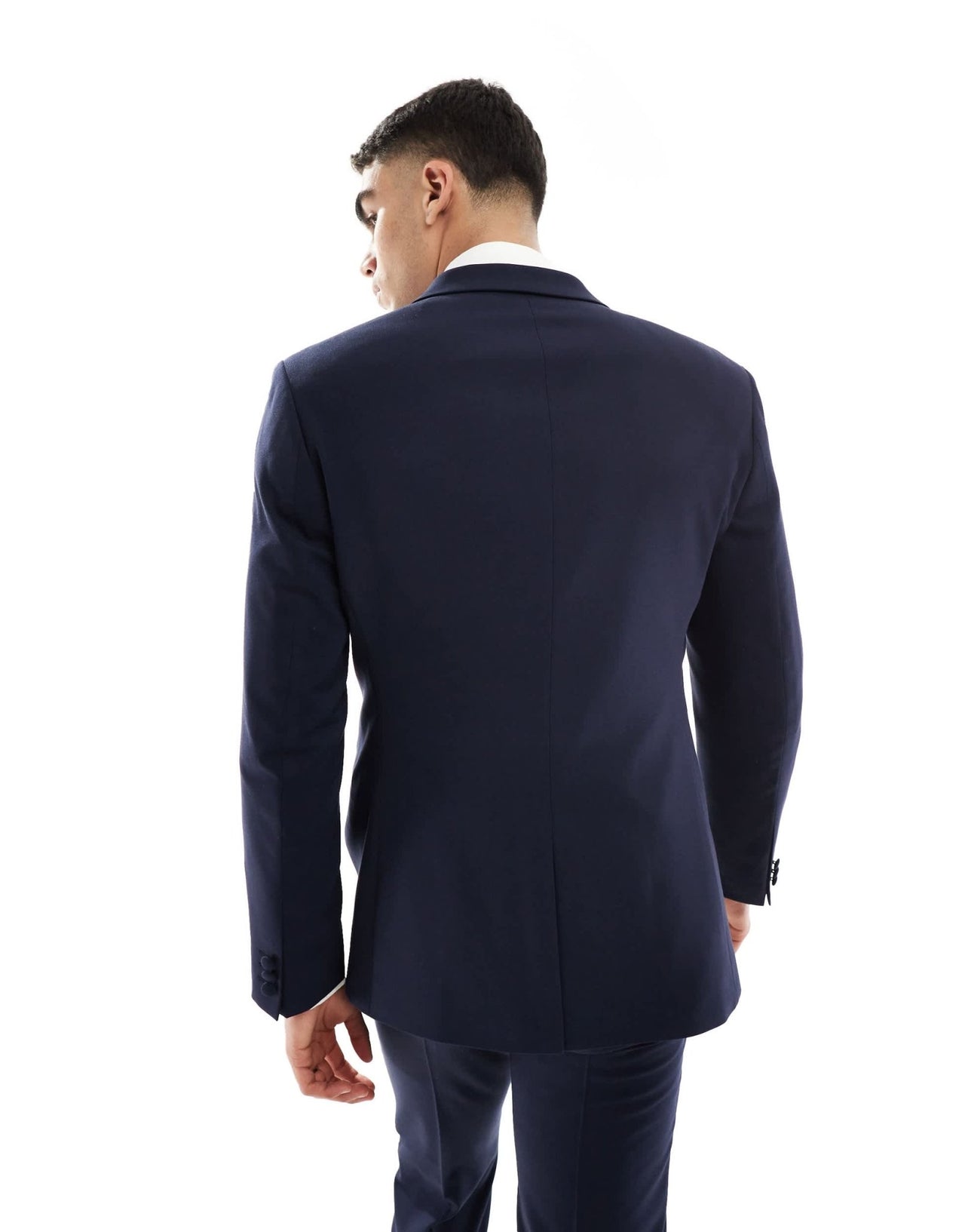 ASOS DESIGN slim tuxedo suit jacket in navy - ASOS Sample Sale EU Store