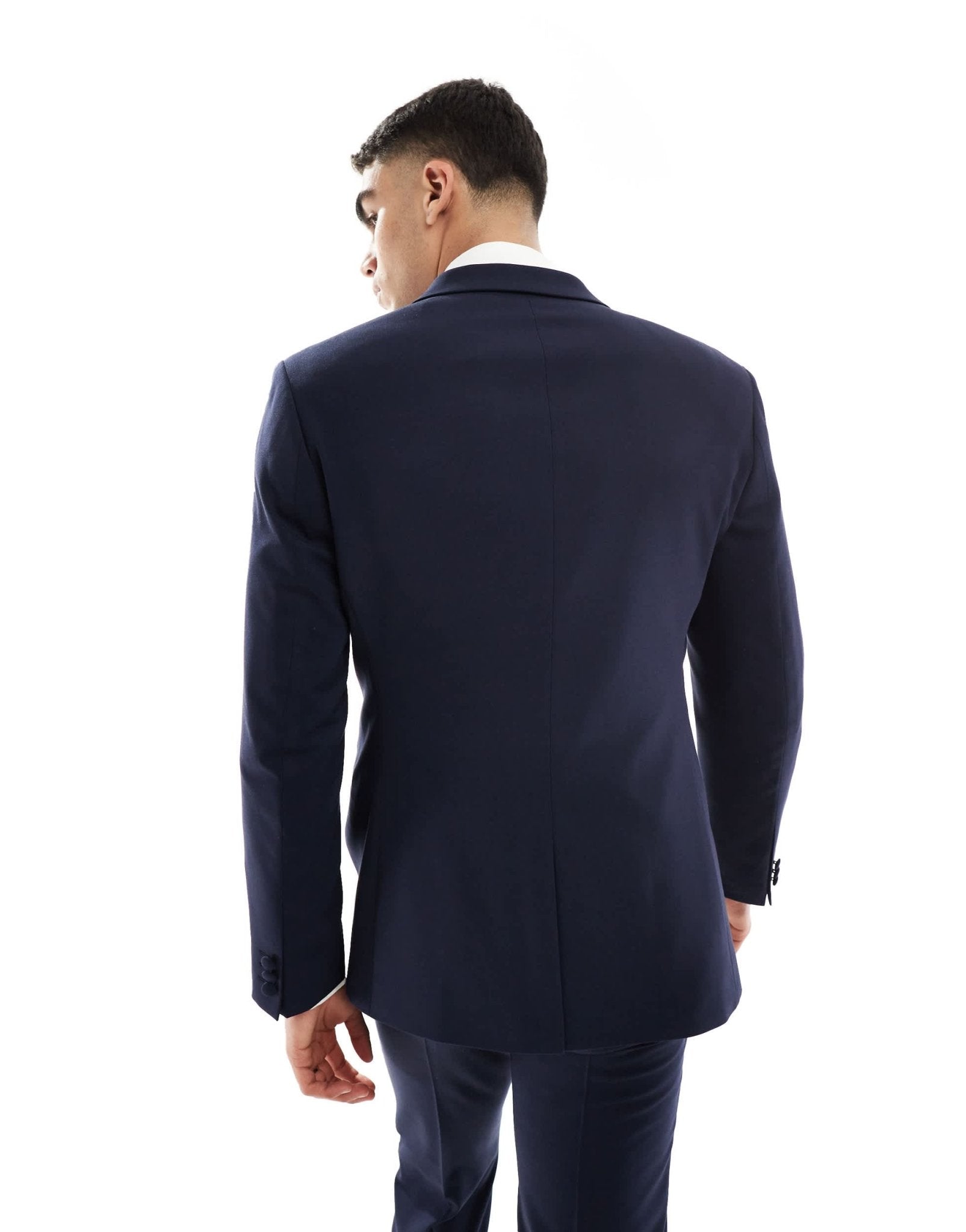 ASOS DESIGN slim tuxedo suit jacket in navy - ASOS Sample Sale EU Store