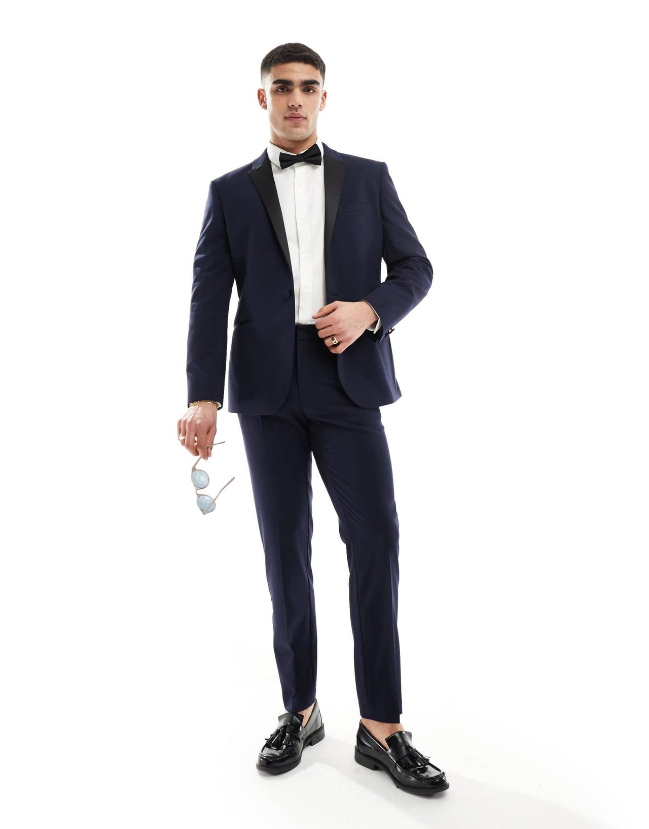 ASOS DESIGN slim tuxedo suit jacket in navy - ASOS Sample Sale EU Store