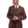 ASOS DESIGN slim with linen suit jacket in brown
