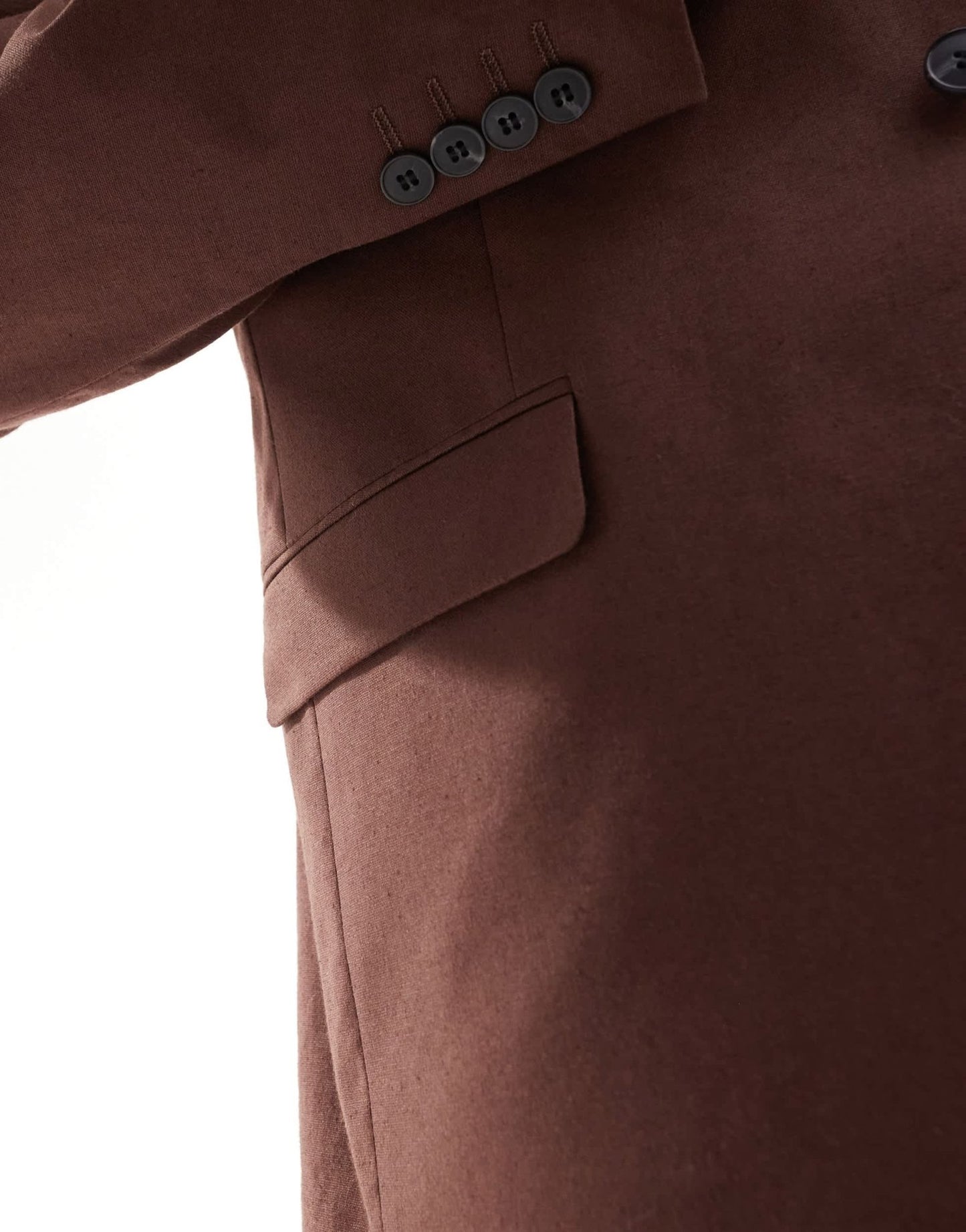 ASOS DESIGN slim with linen suit jacket in brown - ASOS Sample Sale EU Store