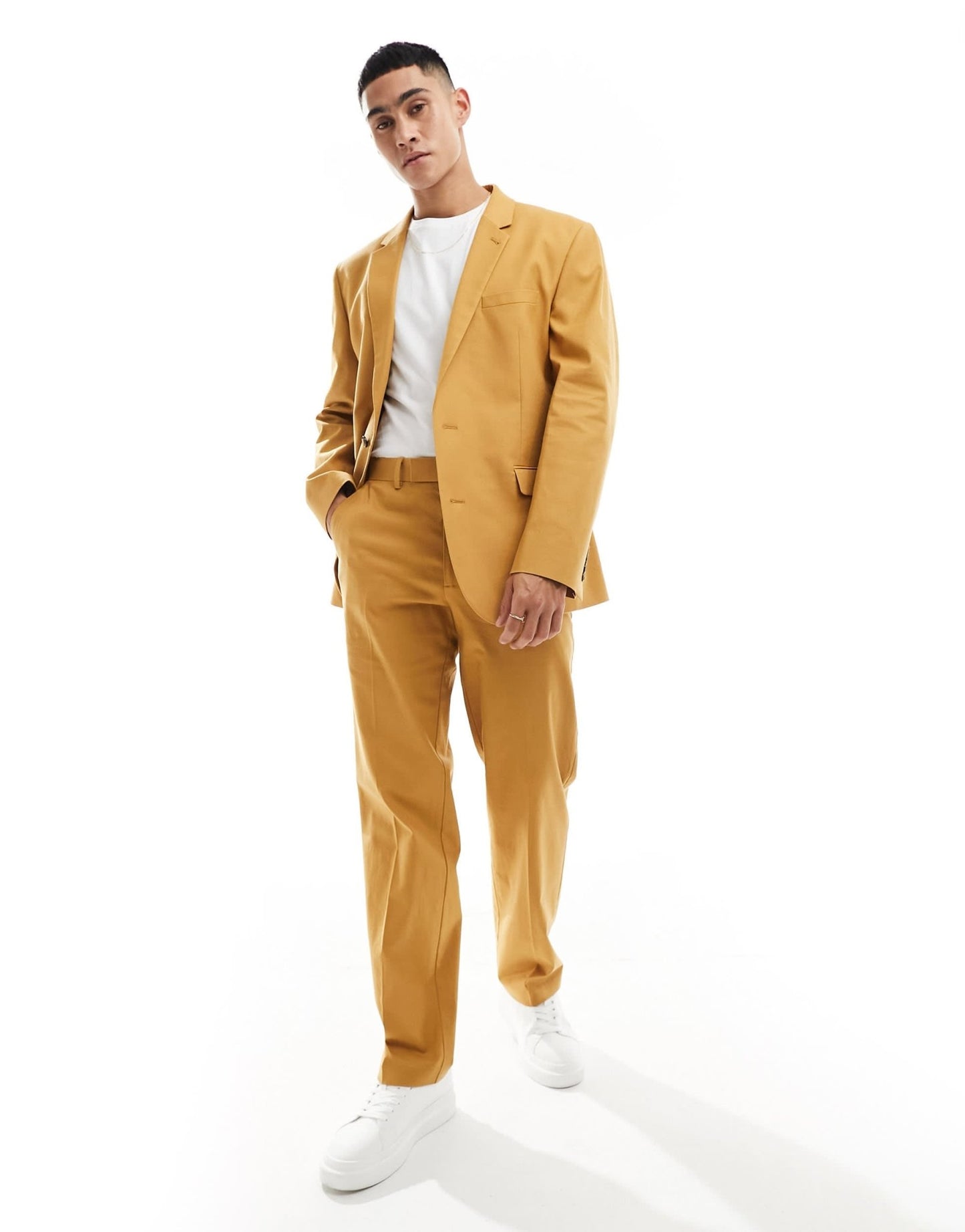 ASOS DESIGN slim with linen suit jacket in rust - ASOS Sample Sale EU Store