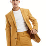 ASOS DESIGN slim with linen suit jacket in rust