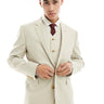 ASOS DESIGN slim with linen suit jacket in stone