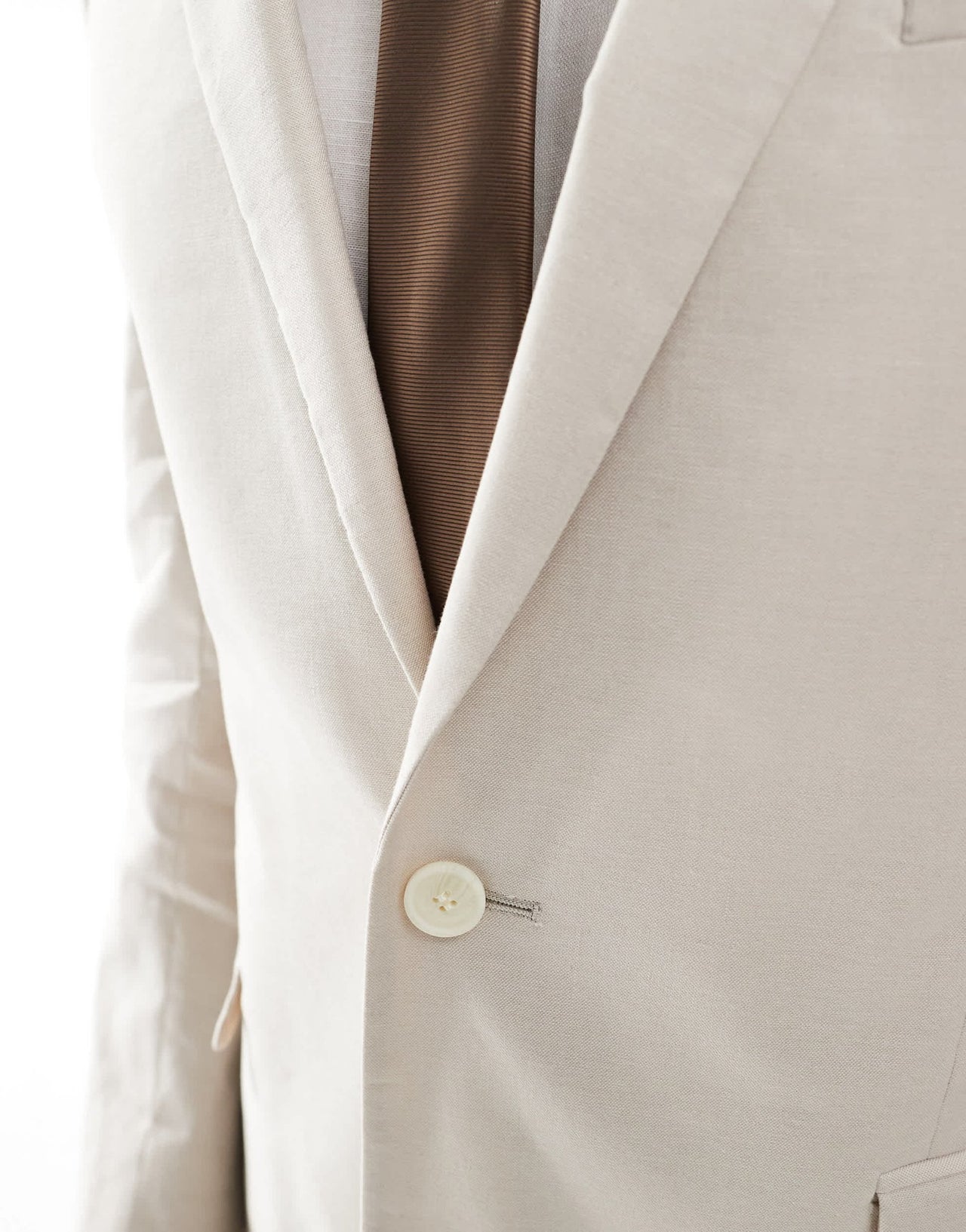 ASOS DESIGN slim with linen suit jacket in stone - ASOS Sample Sale EU Store