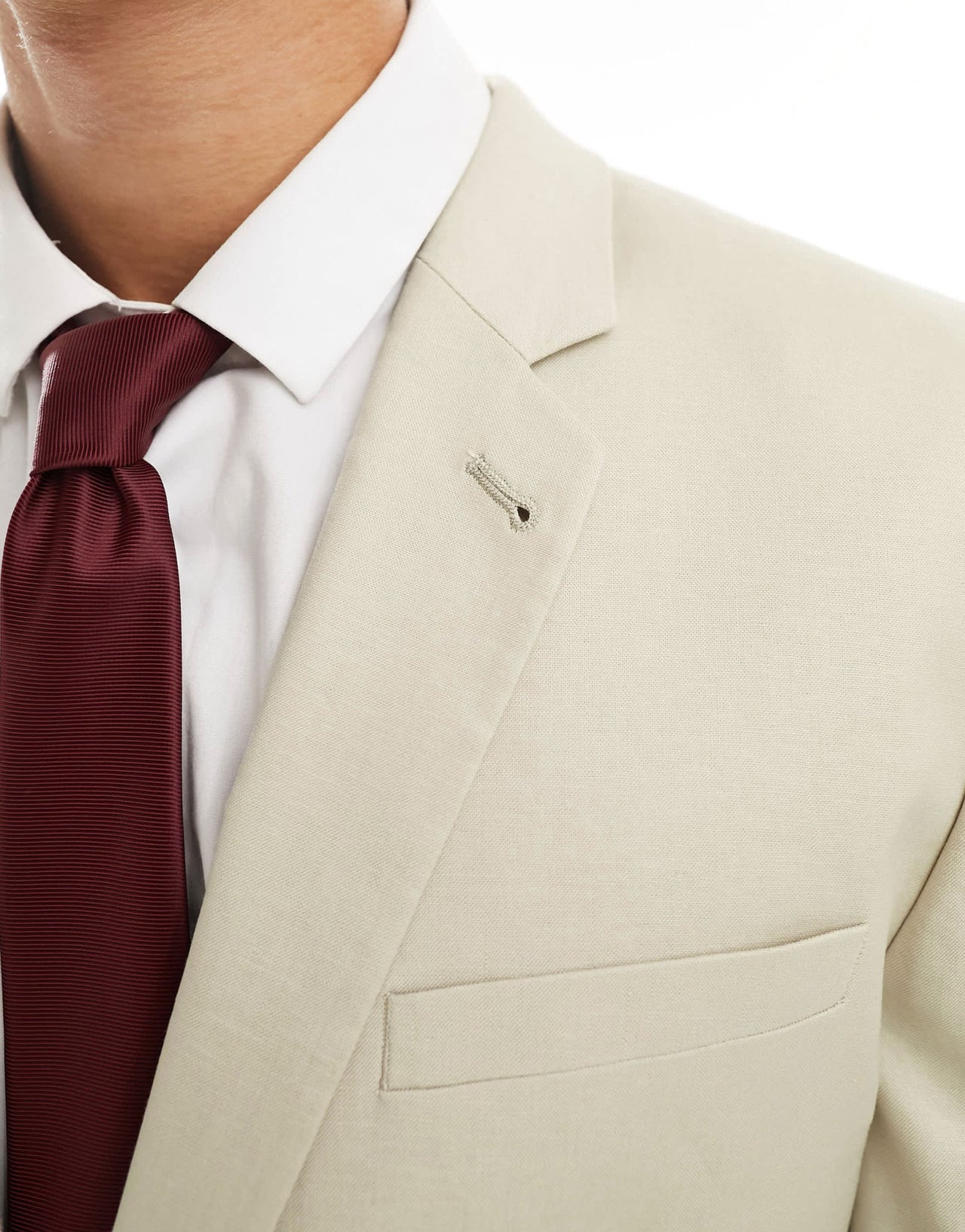 ASOS DESIGN slim with linen suit jacket in stone - ASOS Sample Sale EU Store