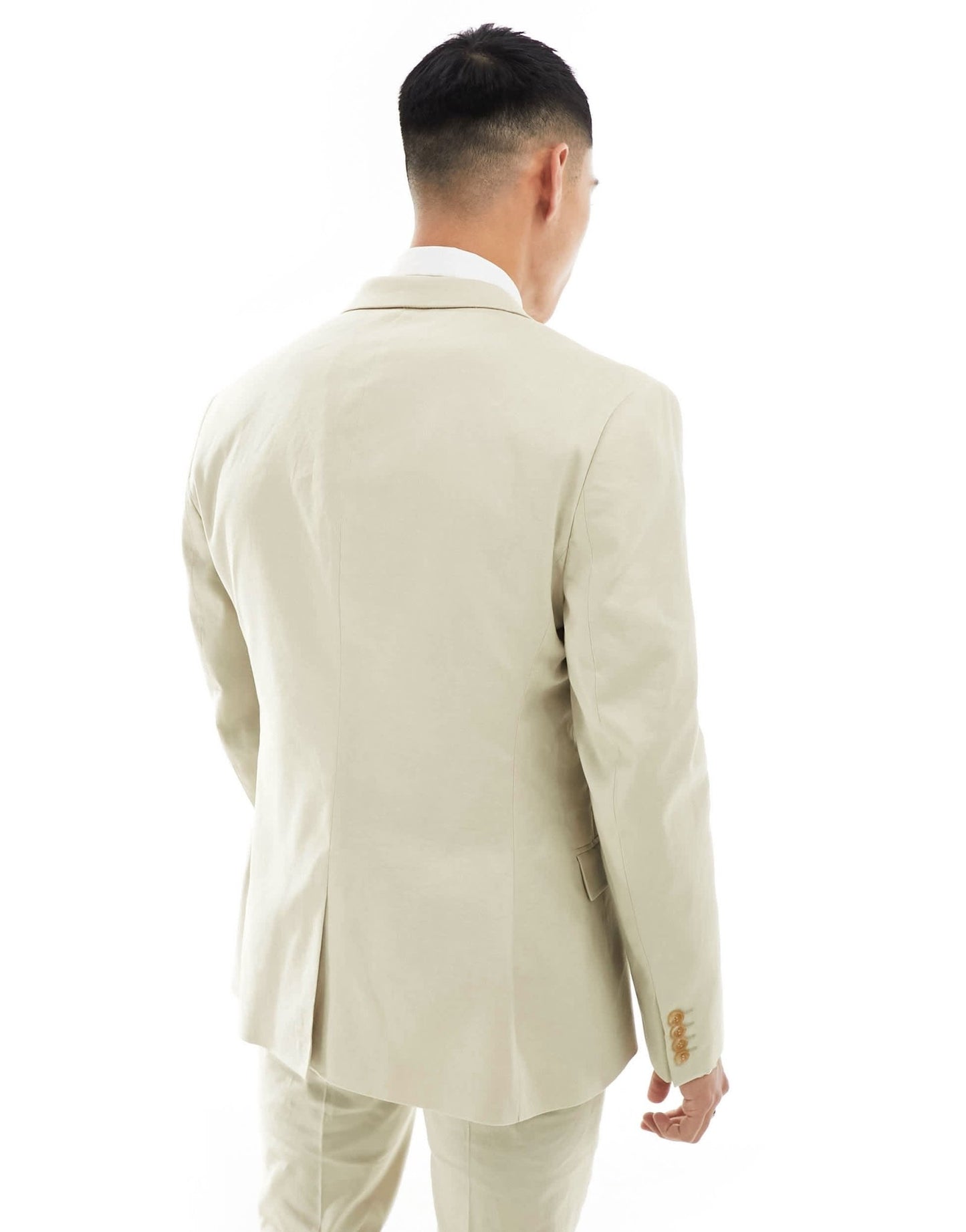 ASOS DESIGN slim with linen suit jacket in stone - ASOS Sample Sale EU Store