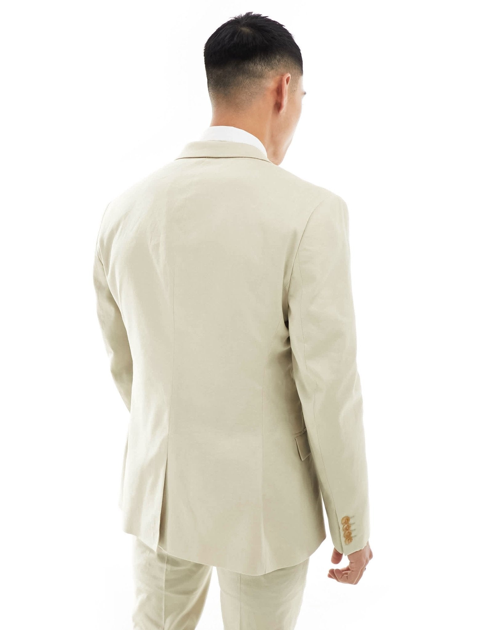 ASOS DESIGN slim with linen suit jacket in stone - ASOS Sample Sale EU Store