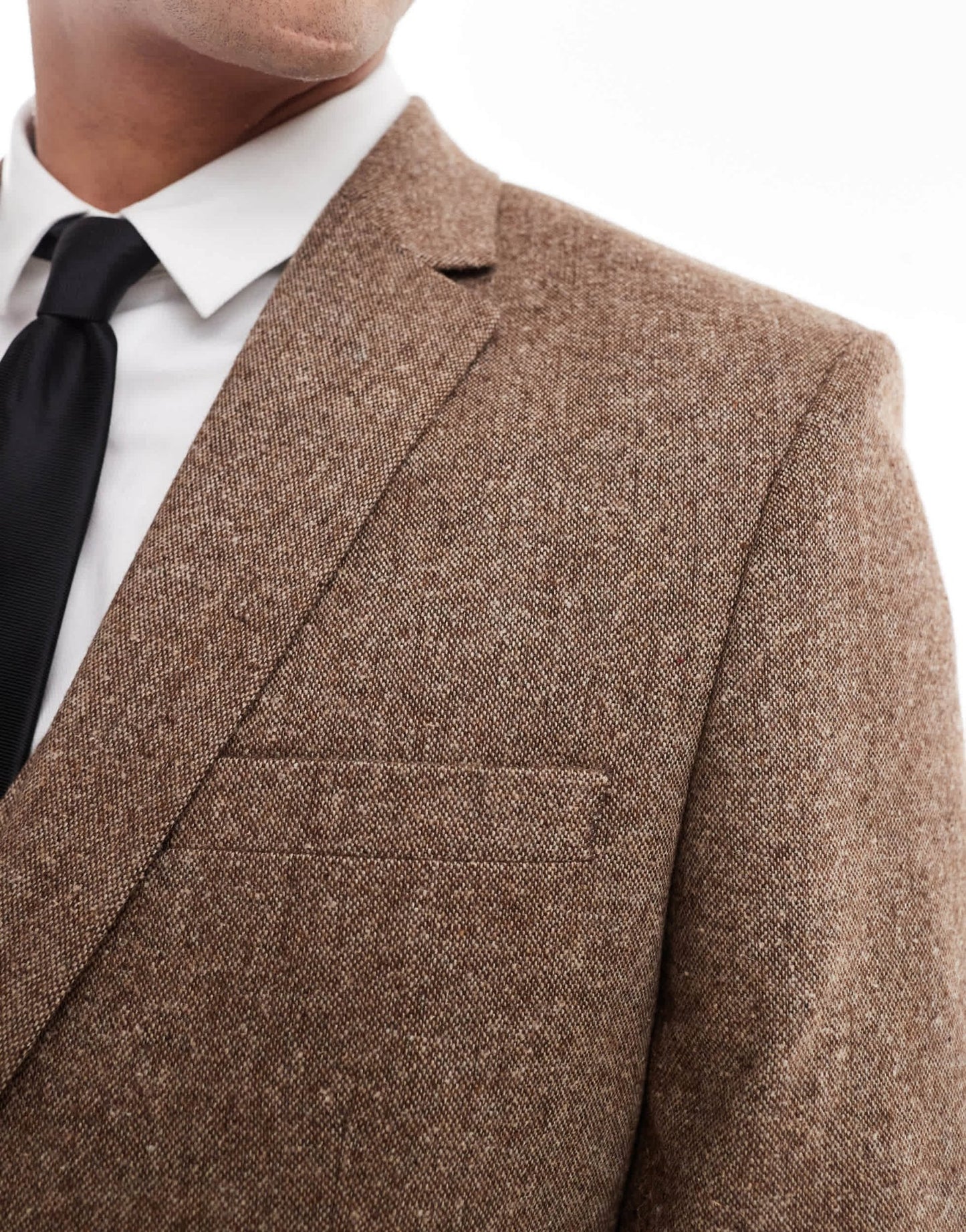 ASOS DESIGN slim wool blend suit jacket in brown - ASOS Sample Sale EU Store
