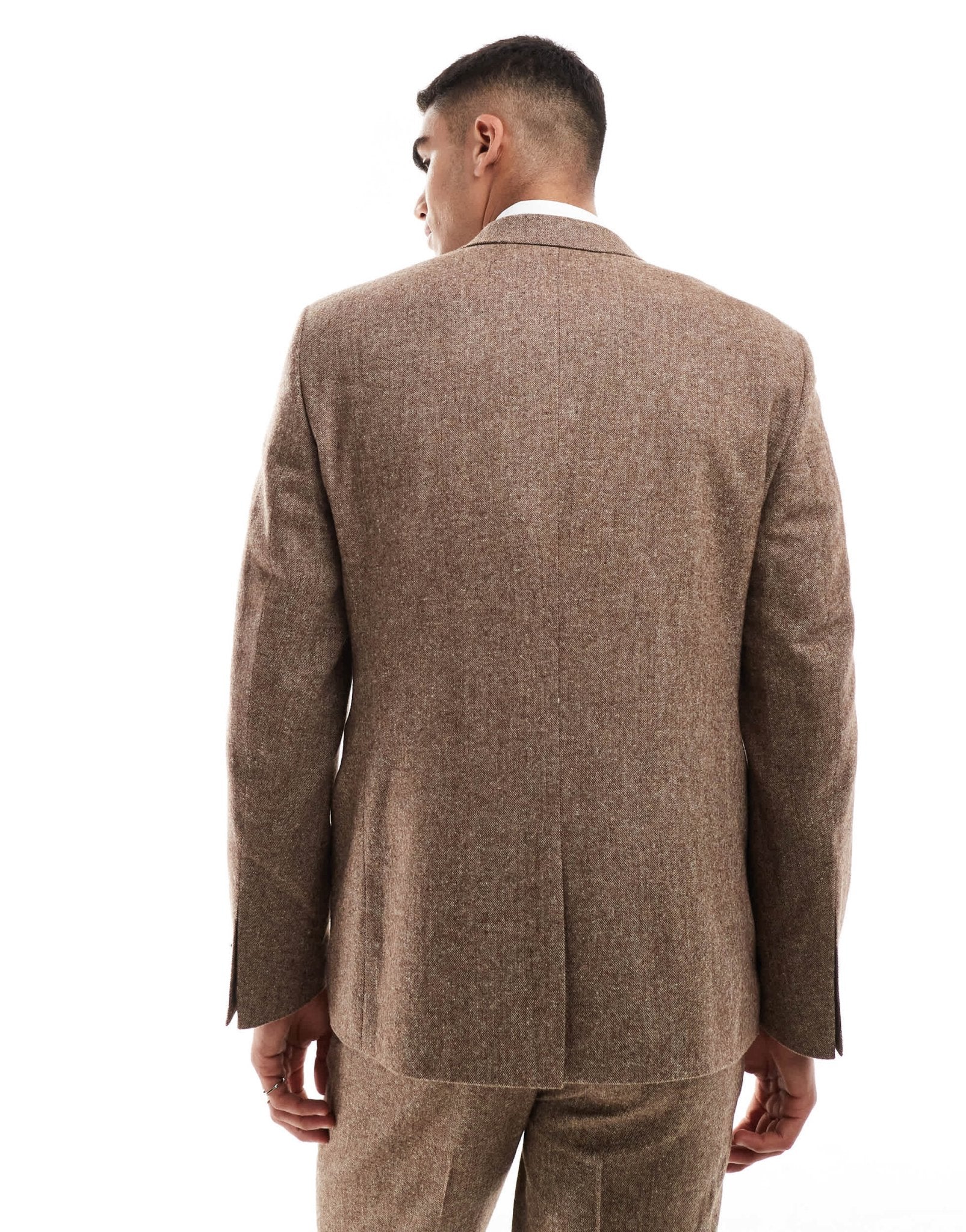 ASOS DESIGN slim wool blend suit jacket in brown - ASOS Sample Sale EU Store