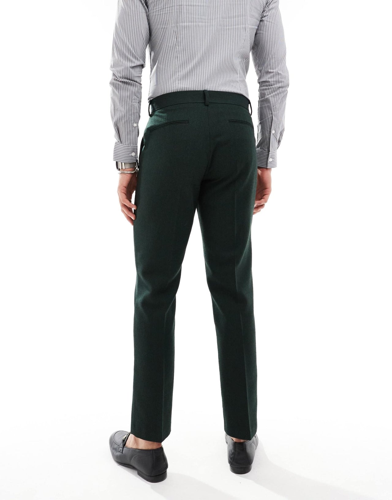 ASOS DESIGN slim wool blend suit trousers in bottle green herringbone - ASOS Sample Sale EU Store