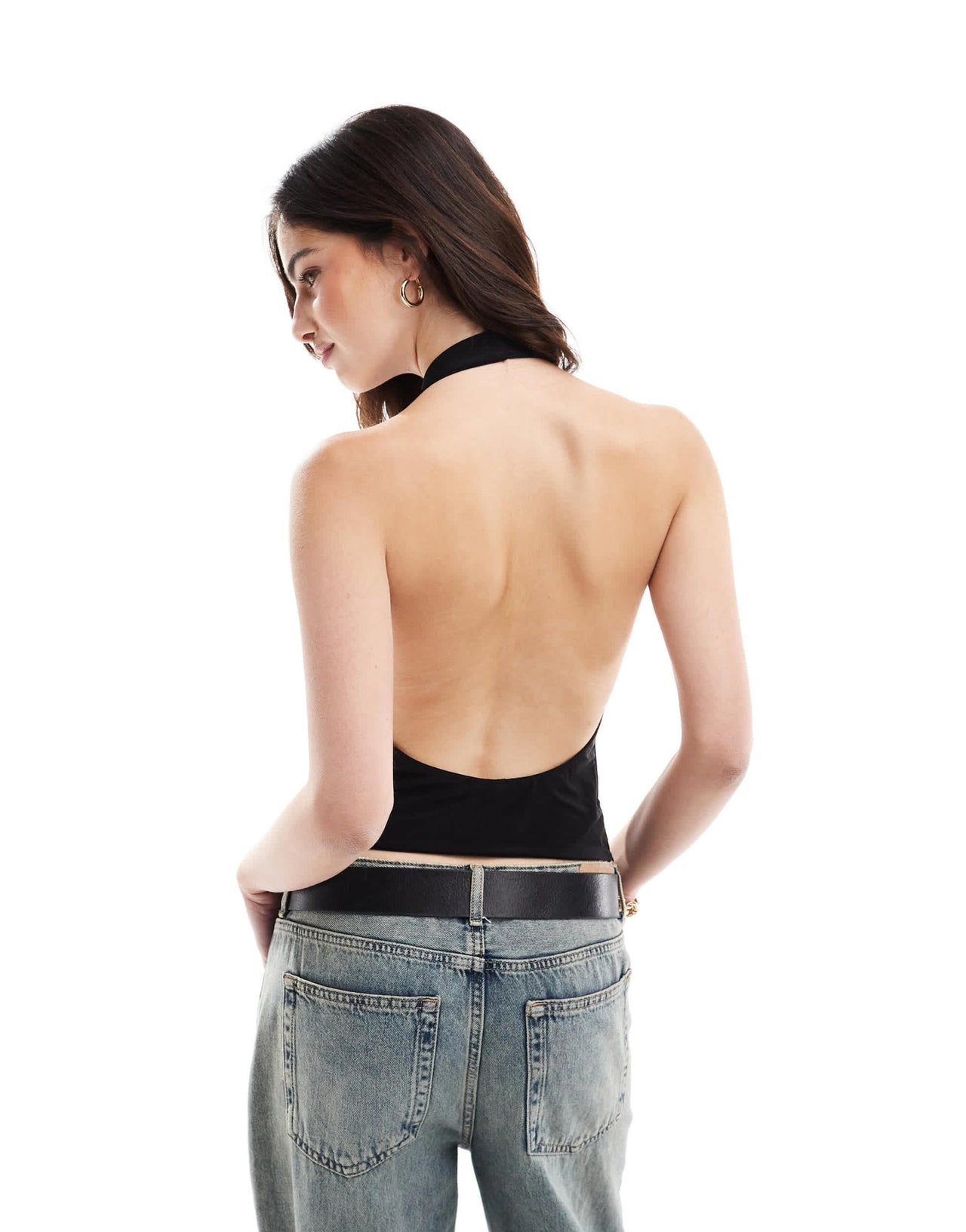 ASOS DESIGN slinky cowl top in black - ASOS Sample Sale EU Store