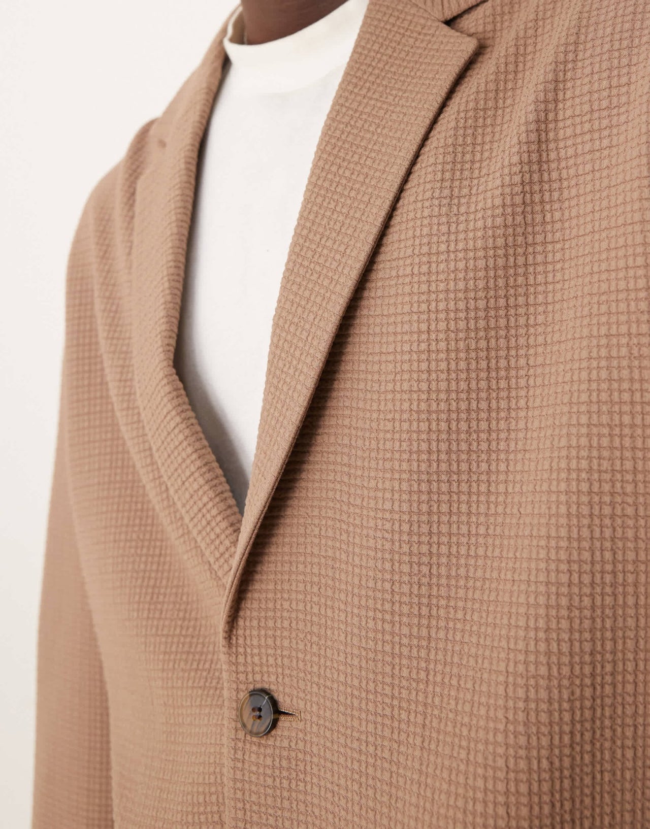 ASOS DESIGN slouchy oversized suit jacket in brown seersucker - ASOS Sample Sale EU Store