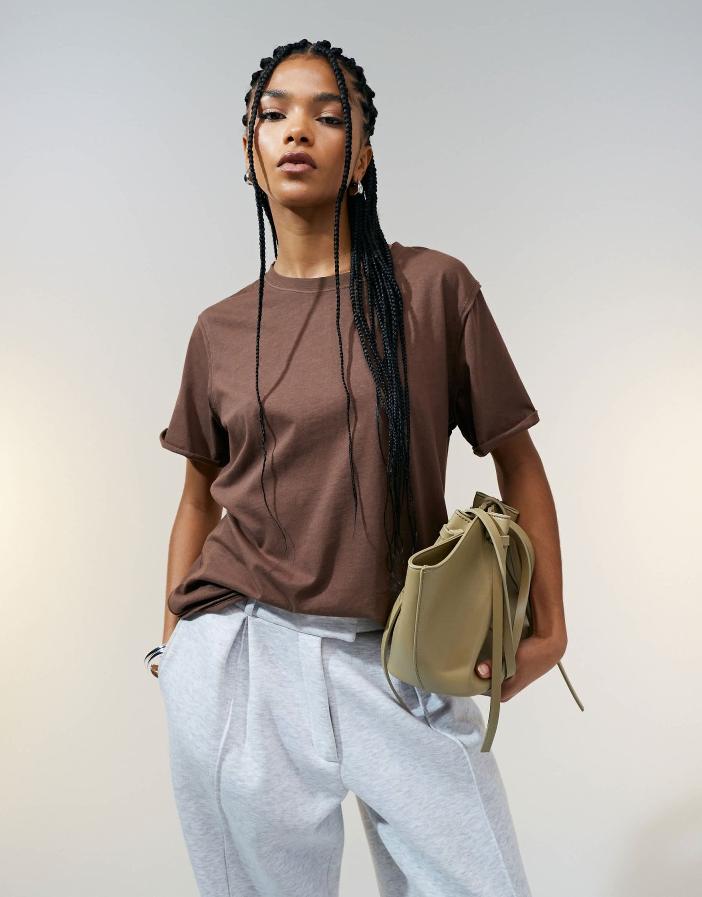 ASOS DESIGN slouchy raw edge regular fit washed t-shirt in chocolate - ASOS Sample Sale EU Store