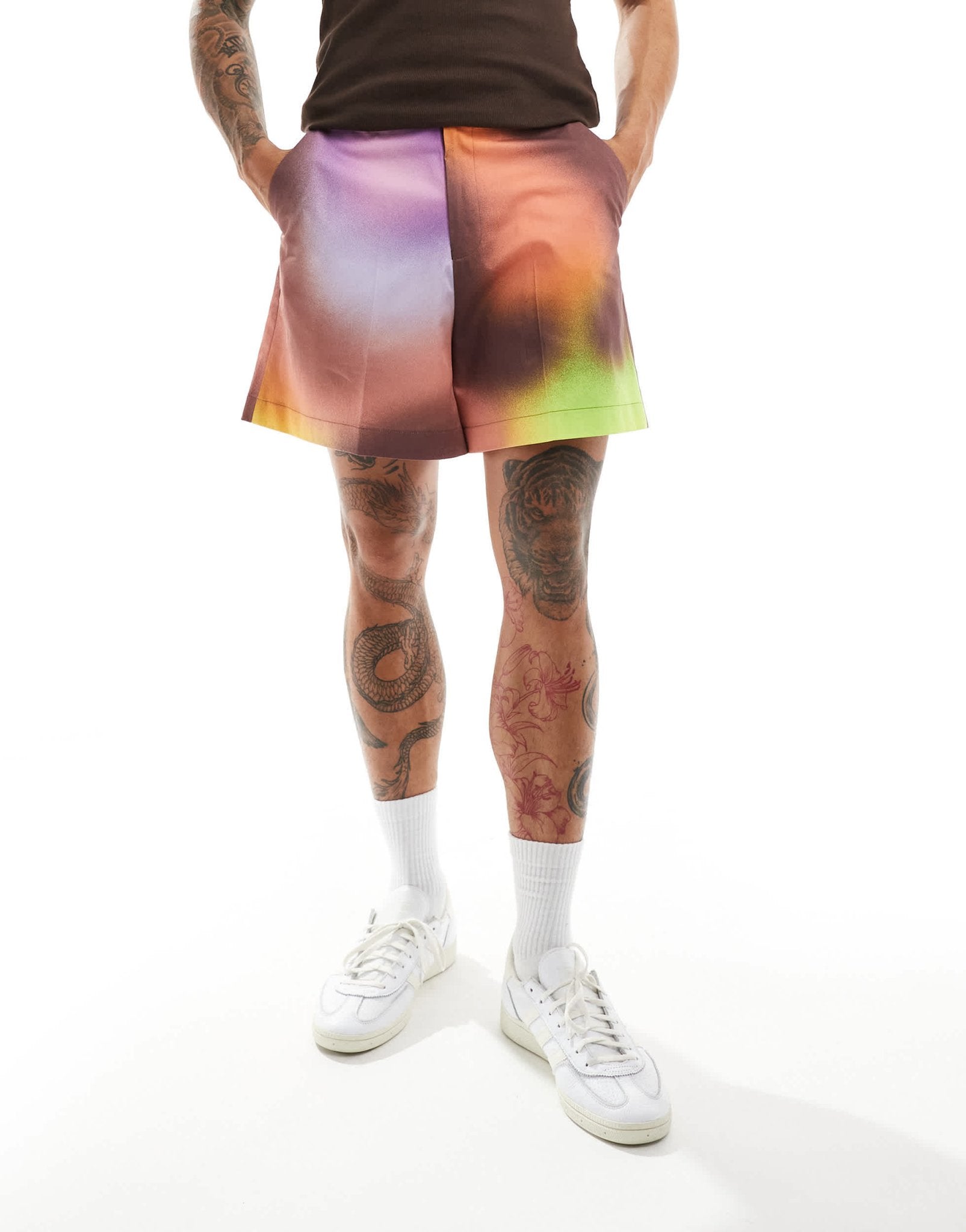 ASOS DESIGN smart cropped shorts in multicolour print - ASOS Sample Sale EU Store