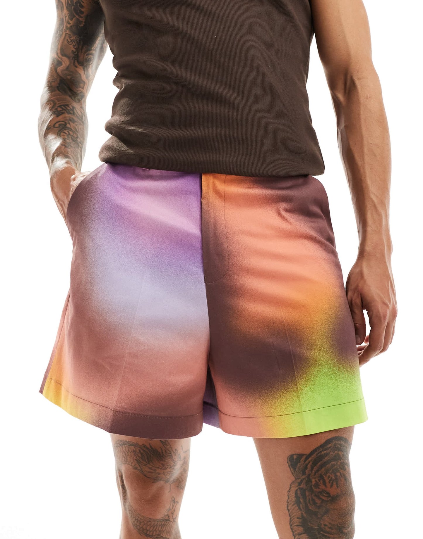 ASOS DESIGN smart cropped shorts in multicolour print - ASOS Sample Sale EU Store