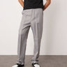 ASOS DESIGN smart high waist straight leg trousers in light grey herringbone