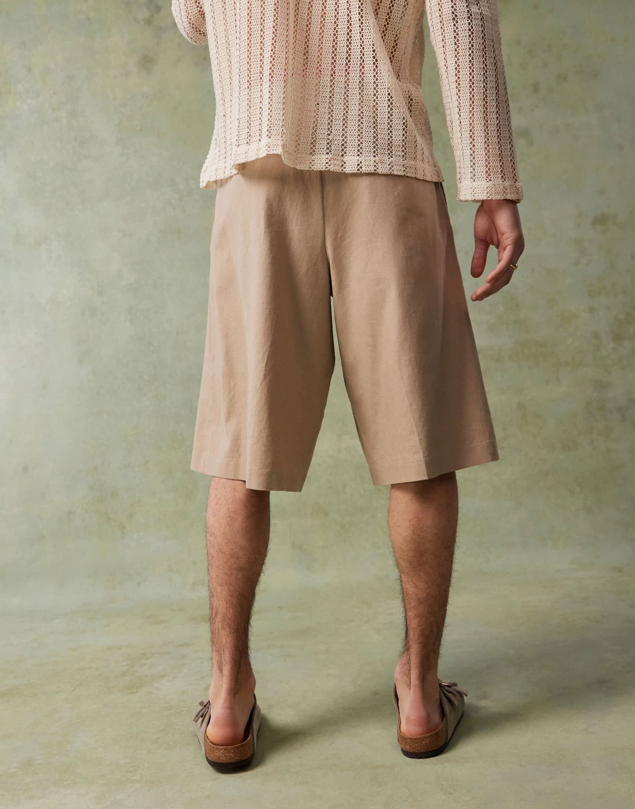 ASOS DESIGN smart oversized bermuda linen blend shorts in dark stone - ASOS Sample Sale EU Store